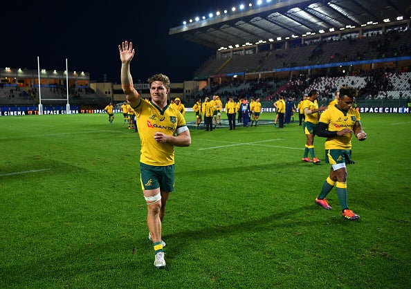 Michael Hooper captains the Wallabies against England