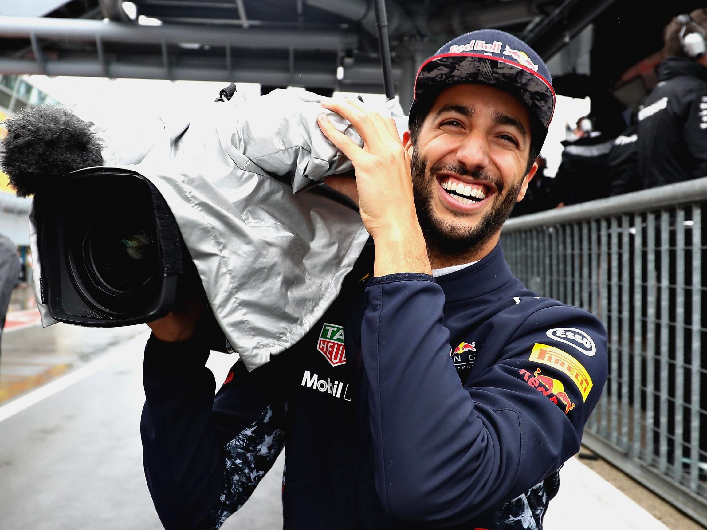 Red Bull’s Daniel Ricciardo gets his hands on a camera