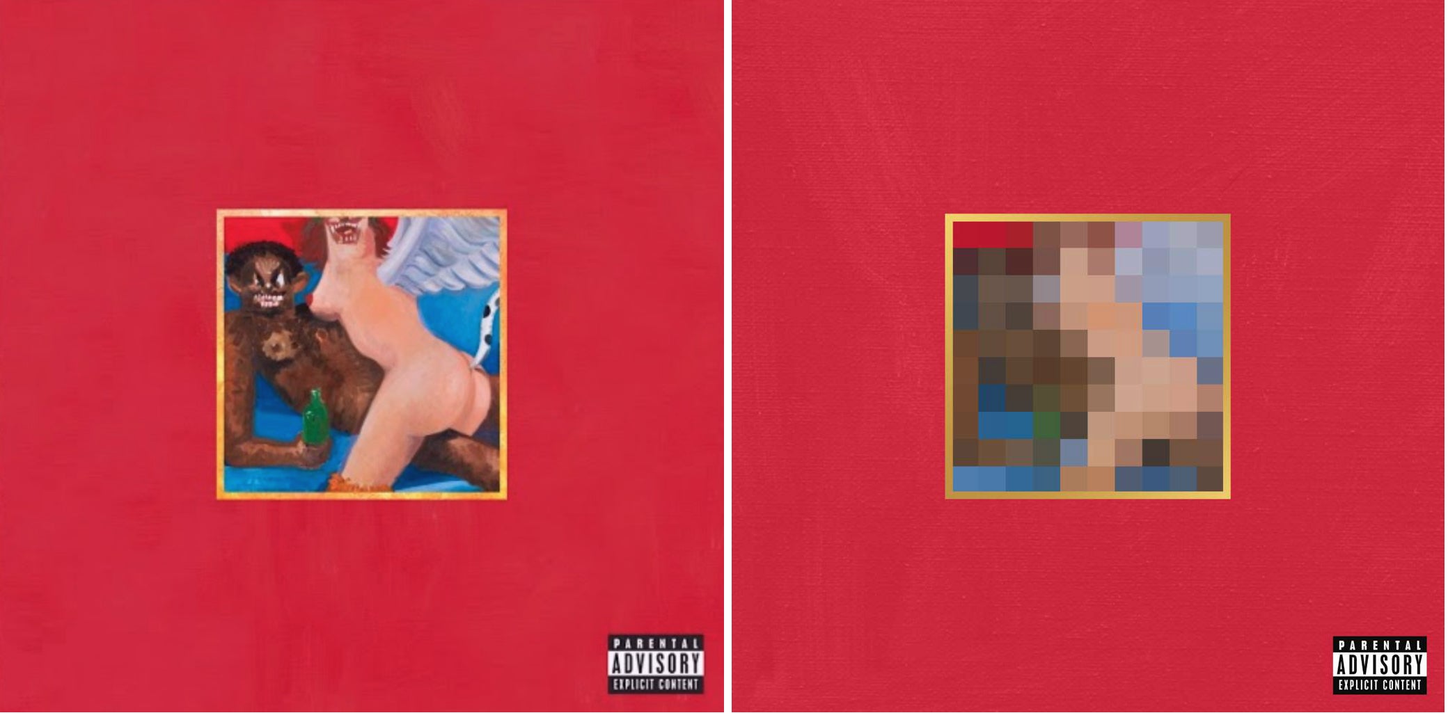 Some 42 years later, Kanye West's 'My Beautiful Dark Twisted Fantasy' also faced censorship