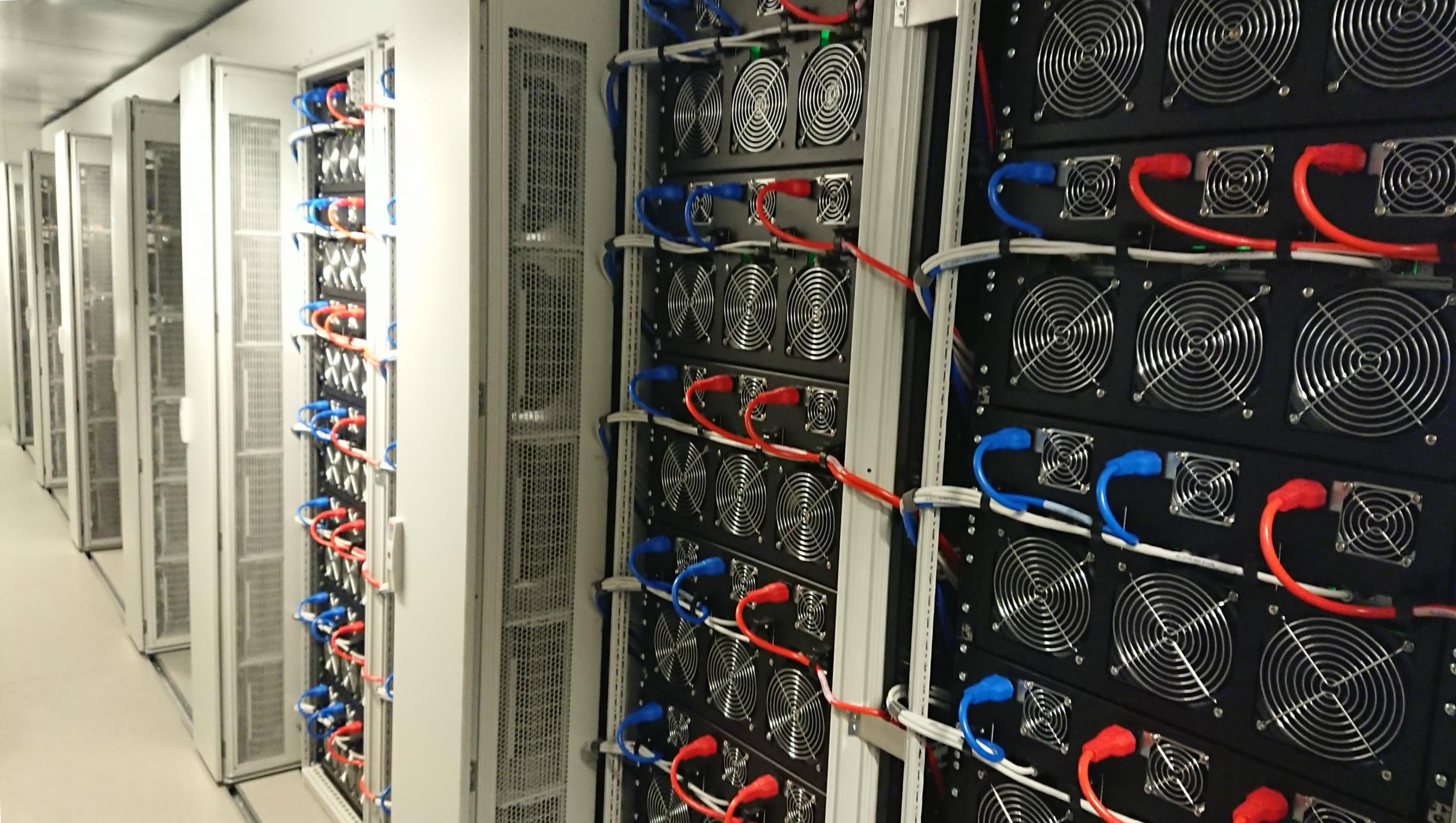 Inside each container are 210 mining rigs that produce thousands of dollars of bitcoin each day