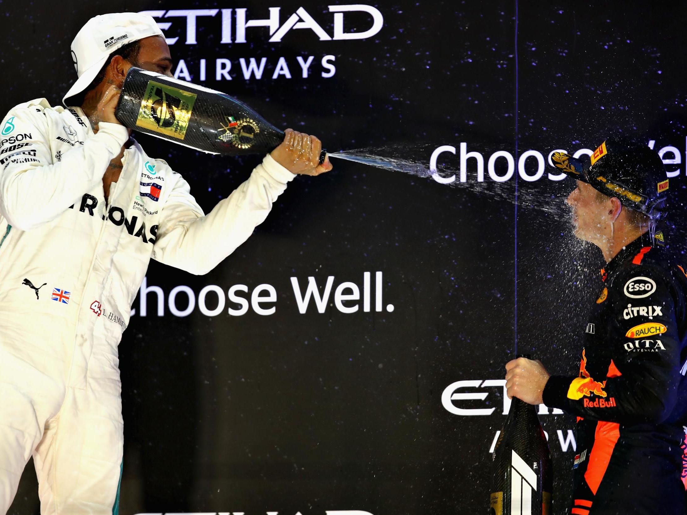 Max Verstappen completed the podium behind Lewis Hamilton and Sebastian Vettel