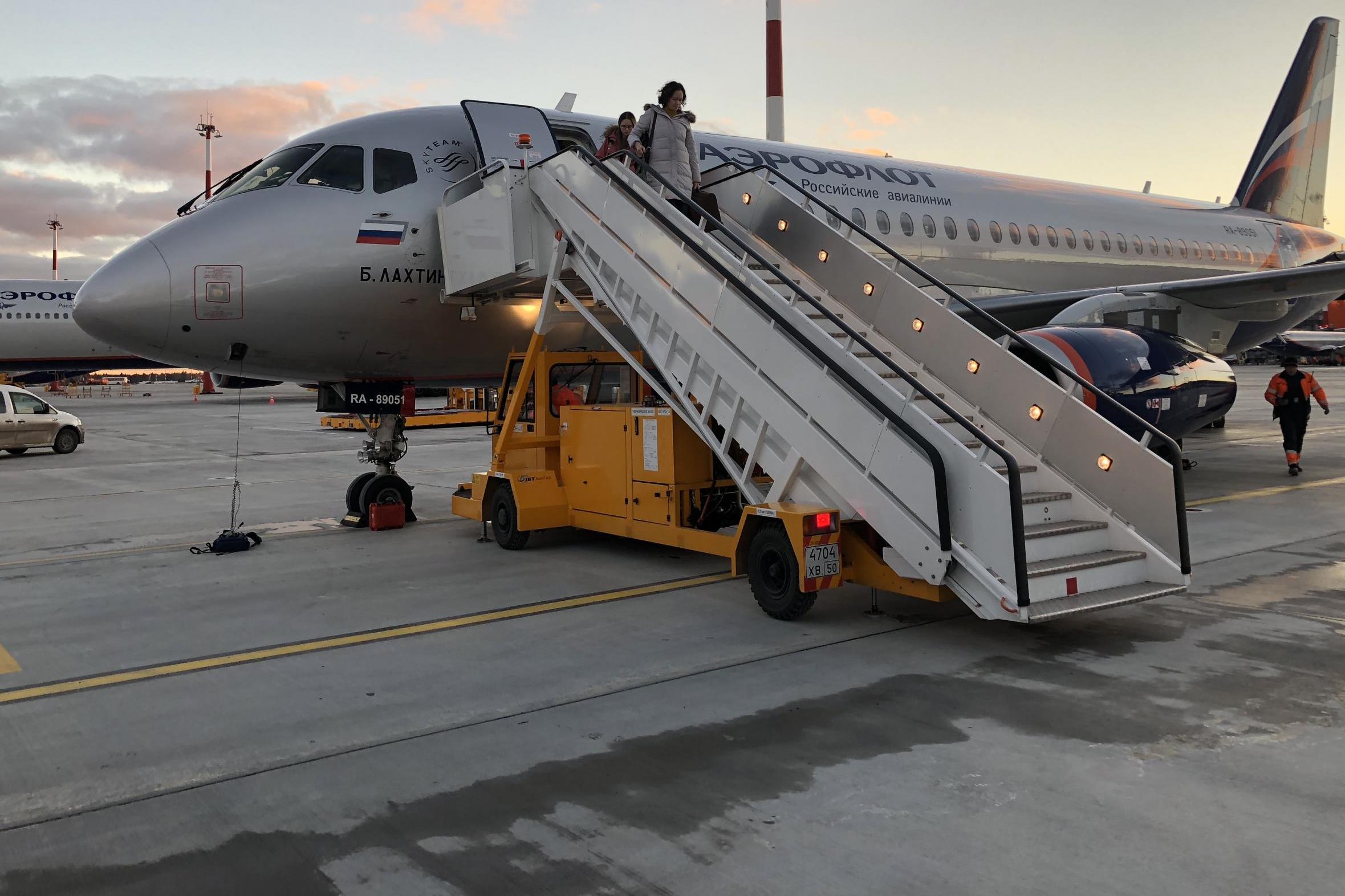 No comment? Aeroflot Sukhoi Superjet at the airline's main base, Sheremetyevo Airport in Moscow