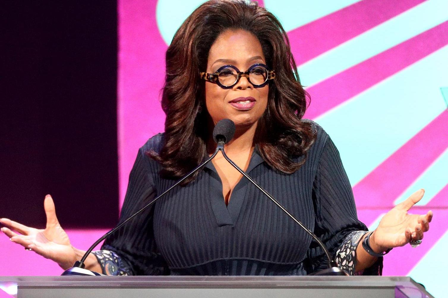 Oprah Winfrey speaks onstage at the Ambassadors For Humanity Gala Benefiting USC Shoah Foundation Honoring Rita Wilson And Tom Hanks at The Beverly Hilton Hotel on 5 November, 2018 in Beverly Hills, California.