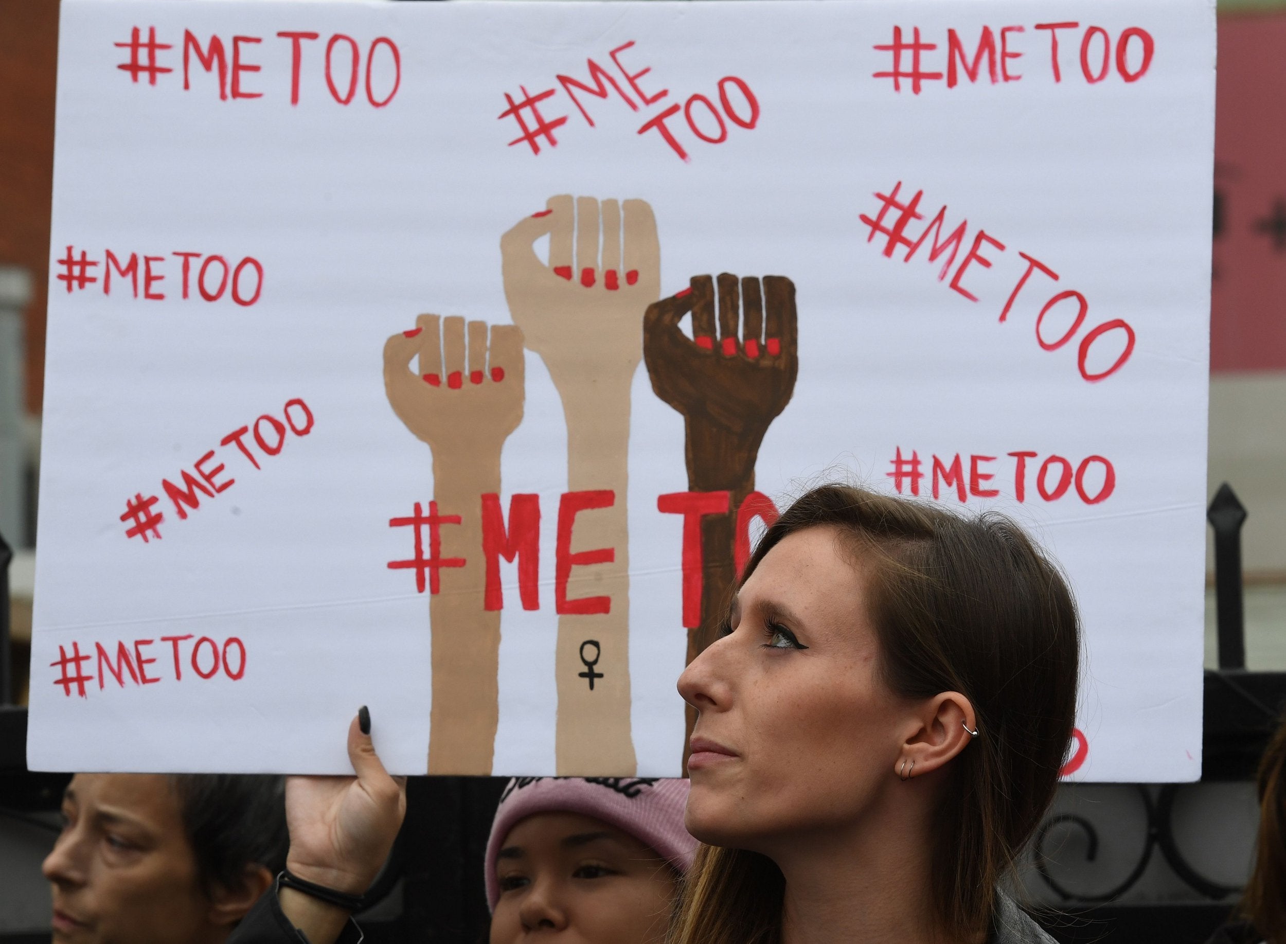 Victims of sexual harassment, sexual assault, sexual abuse and their supporters protest during a #MeToo march in Hollywood