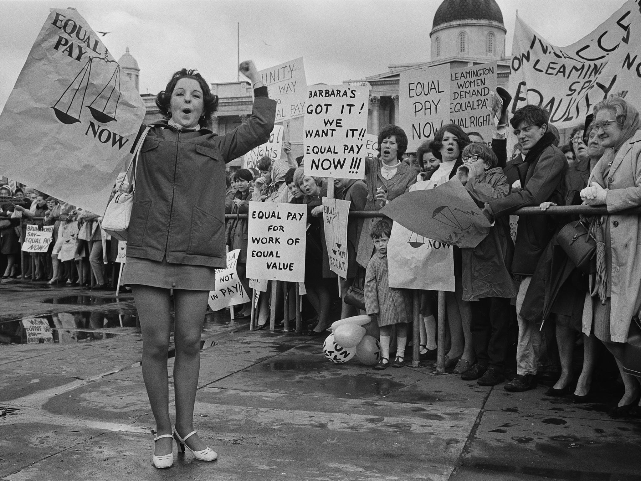 Pauline Becker, who travelled from Leeds to an equal pay demonstration in Trafalgar Square in 1969