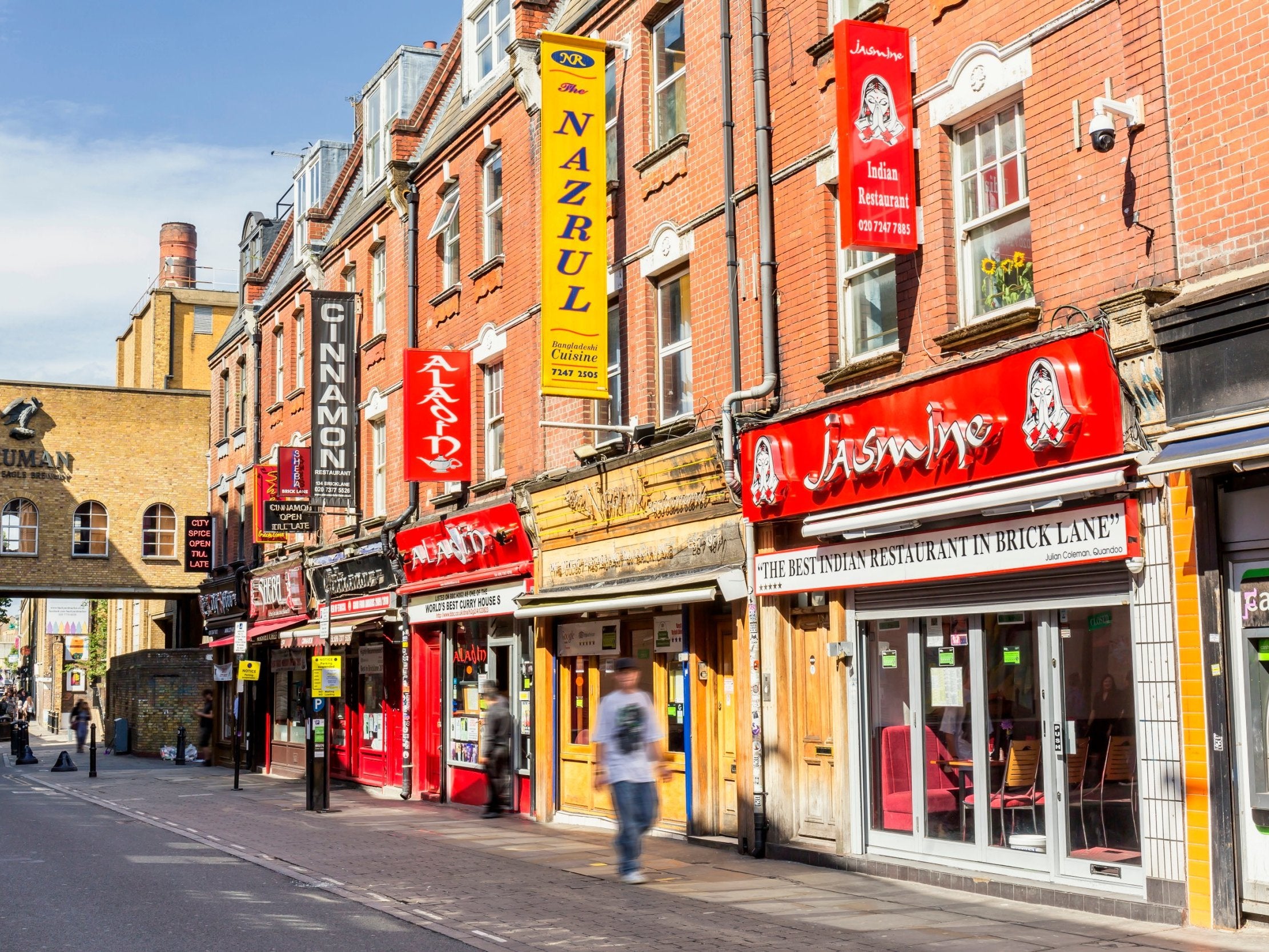 Brick Lane in east London is famous for its curry houses and attracts tourism in part thanks to this feature, but it too is struggling to find staff