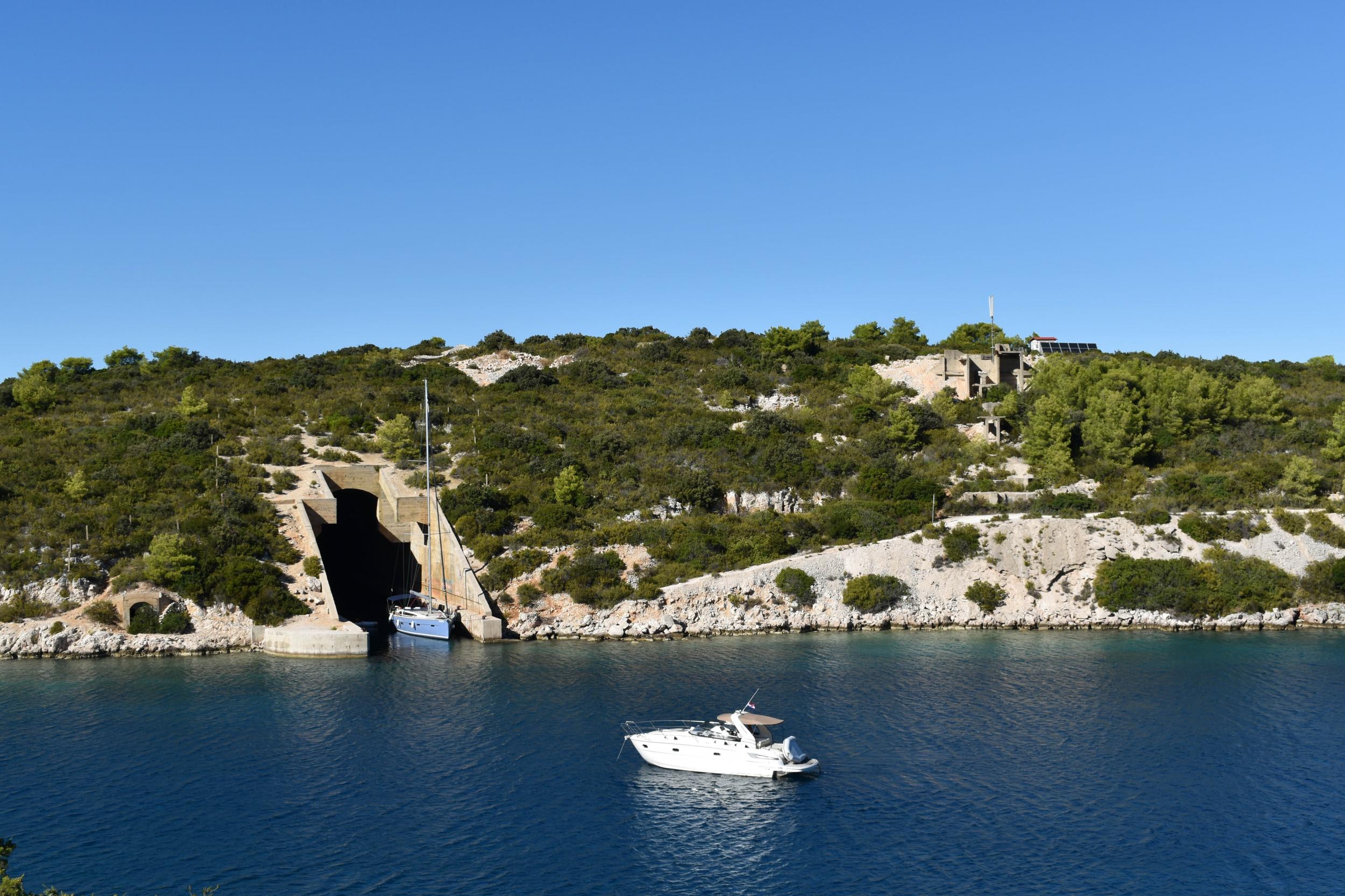 The former submarine base: now popular with yachts (Tim McDonald)