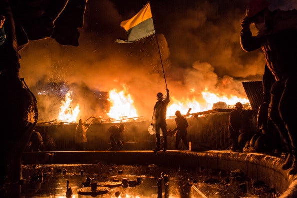 Independence Square in Kiev during the Maidan Revolution