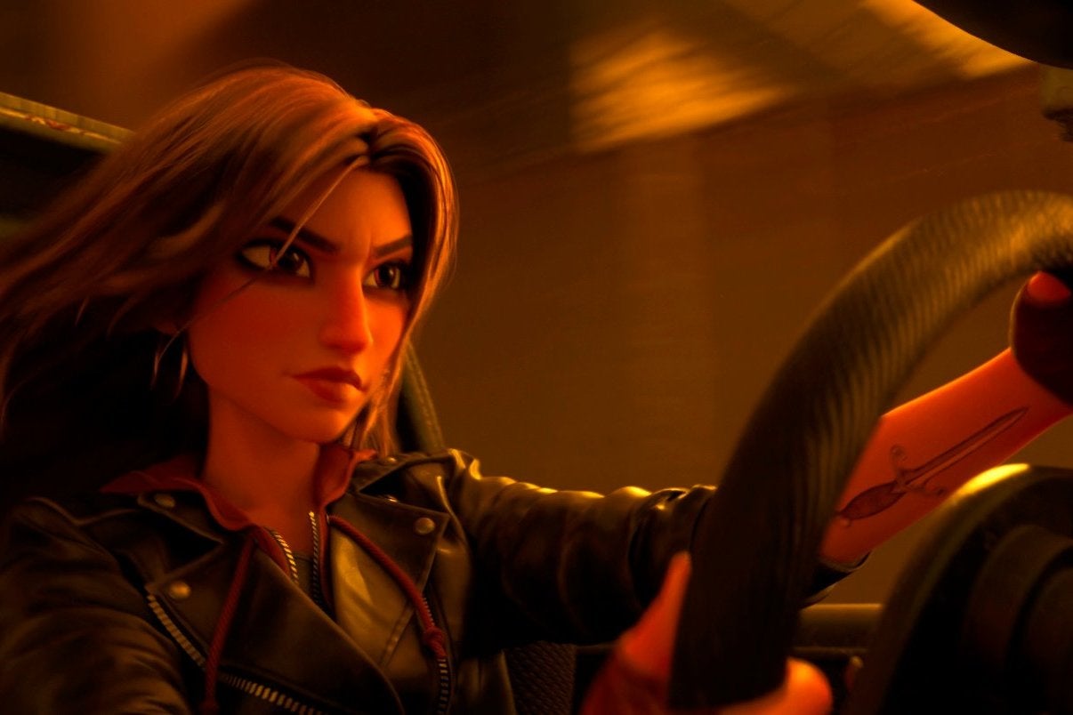 Shank, voiced by Gal Gadot, in a scene from 'Ralph Breaks the Internet'