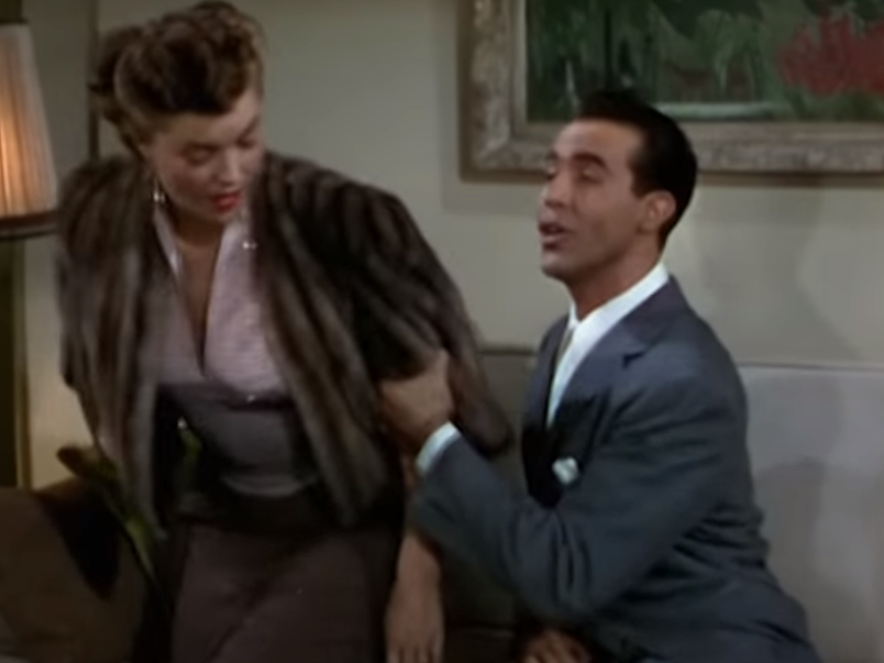 A scene from the 1949 film Neptune's Daughter, in which the stars perform a version of Baby It's Cold Outside