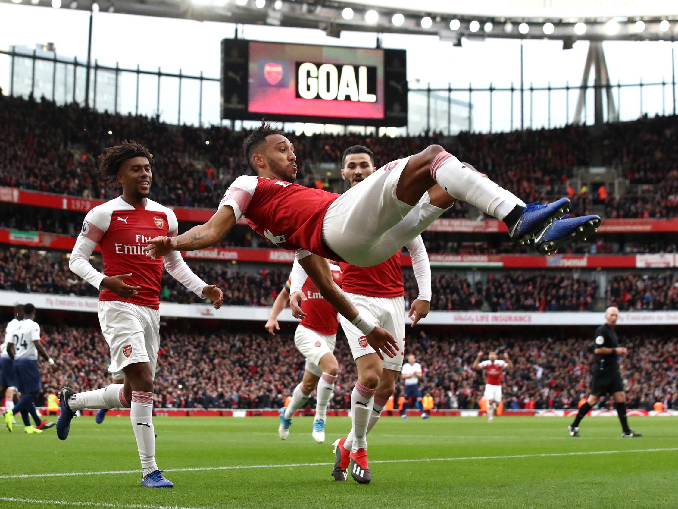 Aubameyang scored twice as Arsenal rallied to beat Spurs