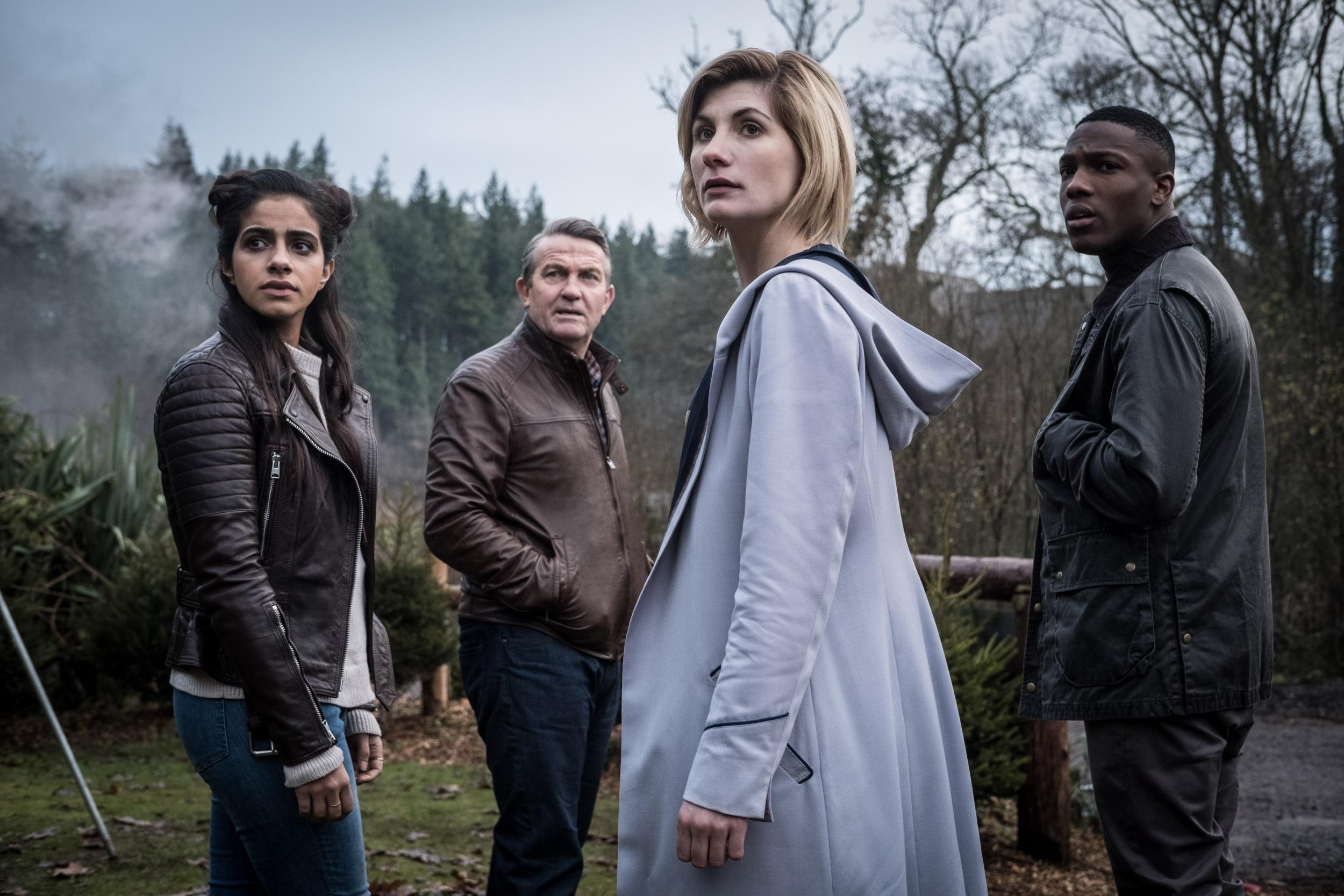 Yaz (Mandip Gill), Graham (Bradley Walsh), the Doctor (Jodie Whittaker) and Ryan (Tosin Cole) (BBC Studios)