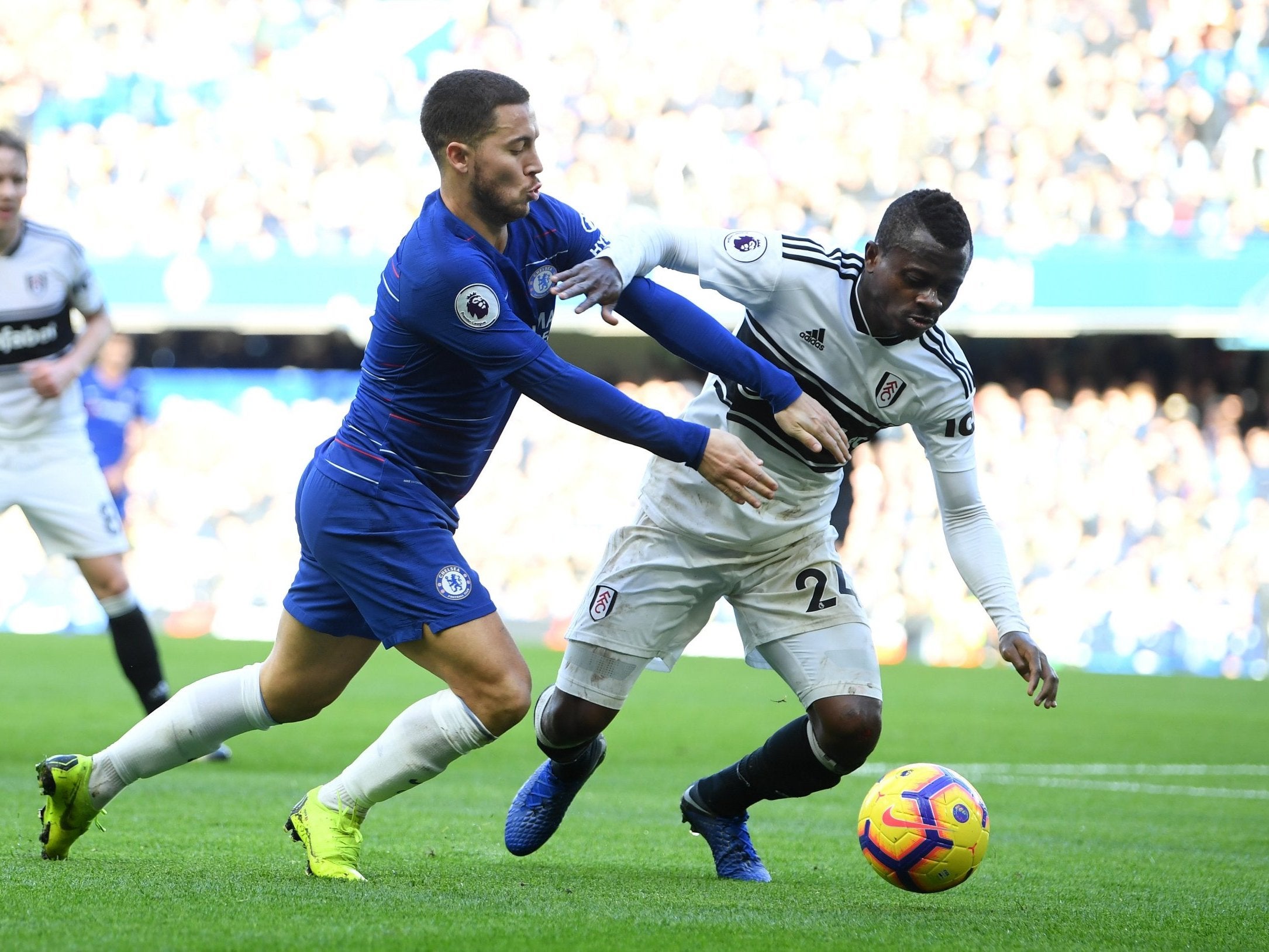 Jean Michael Seri, right, during the west London derby