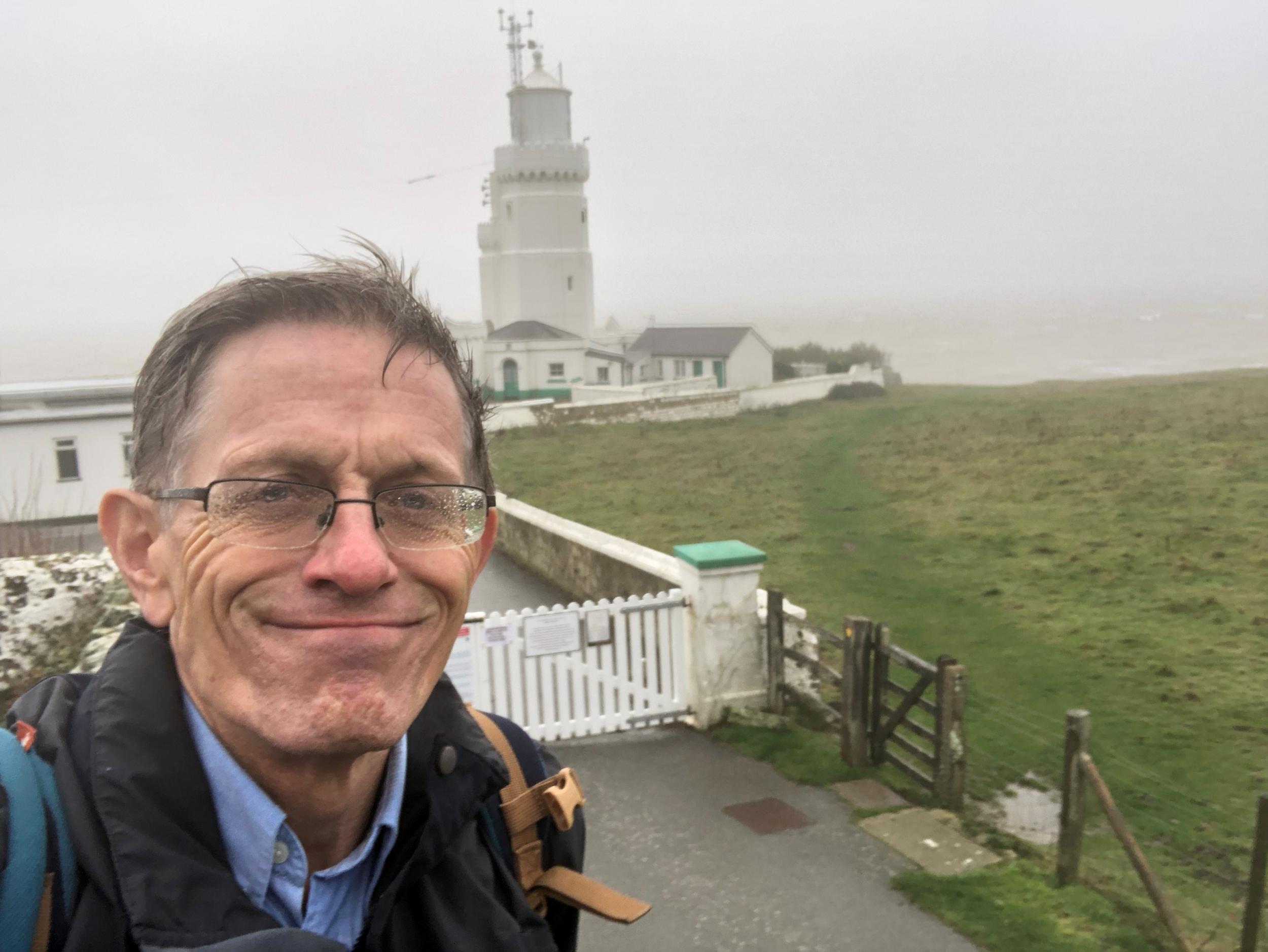 In the rain at the first checkpoint – St Catherine’s Lighthouse