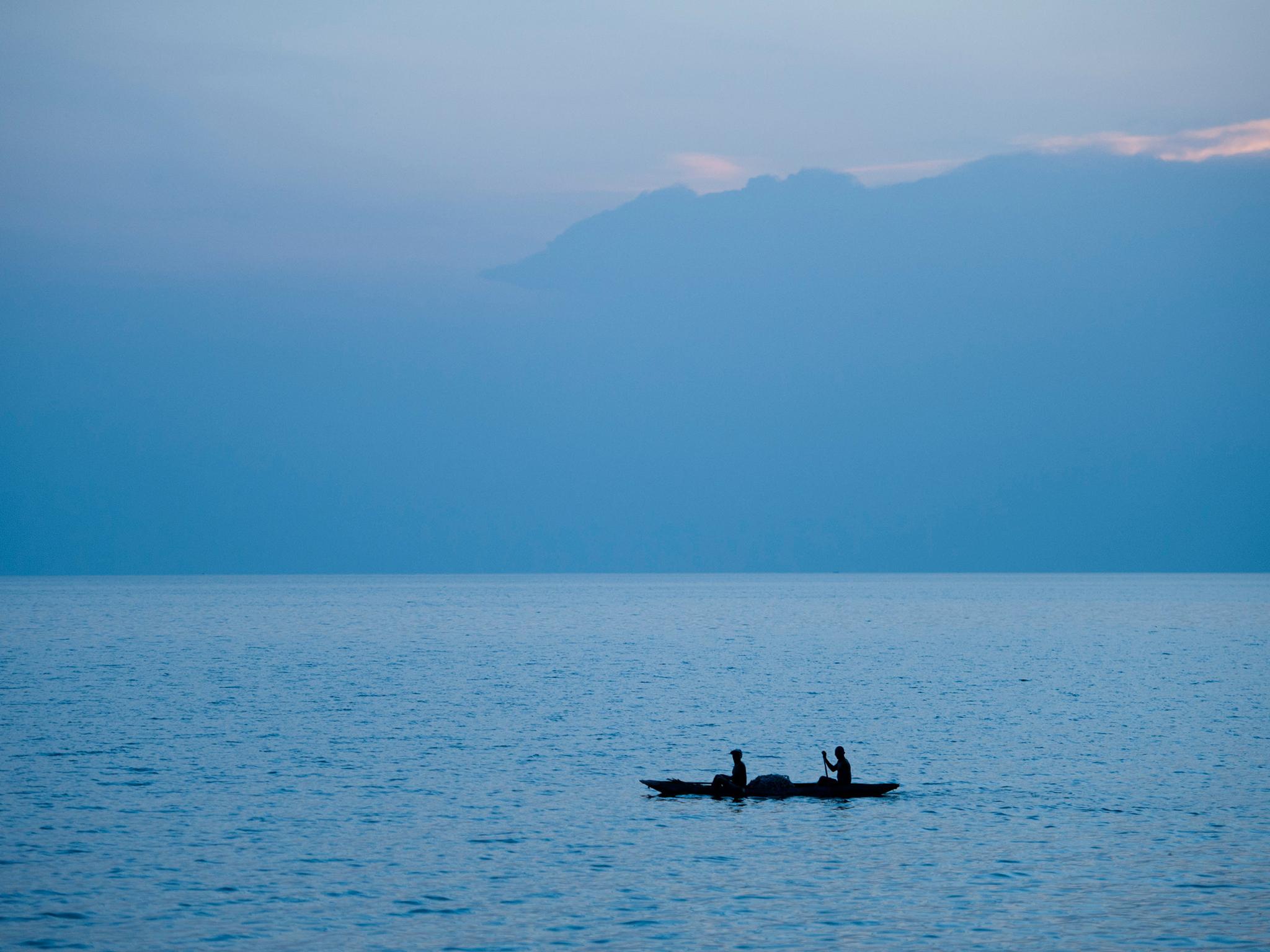 Fishing on Lake Kivu involves intense physical work and danger, including pirates