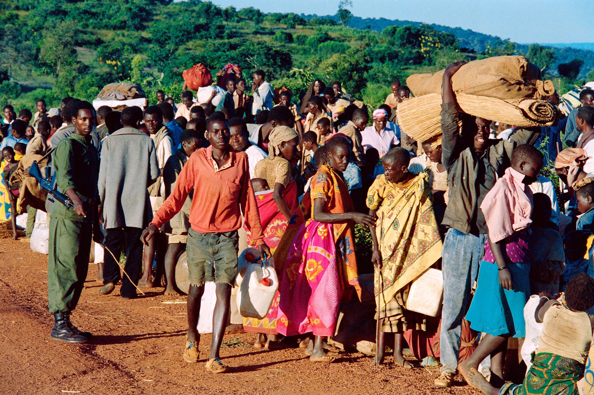 Rwandan refugees are checked in neighbouring Burundi after fleeing their homes in 1994