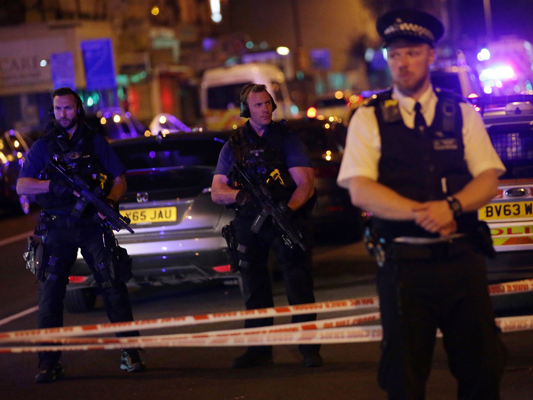 Police guard a street in the Finsbury Park area of north London after a man drove a van into worshippers outside a mosque, killing one person and injuring at least nine, on 19 June, 2017