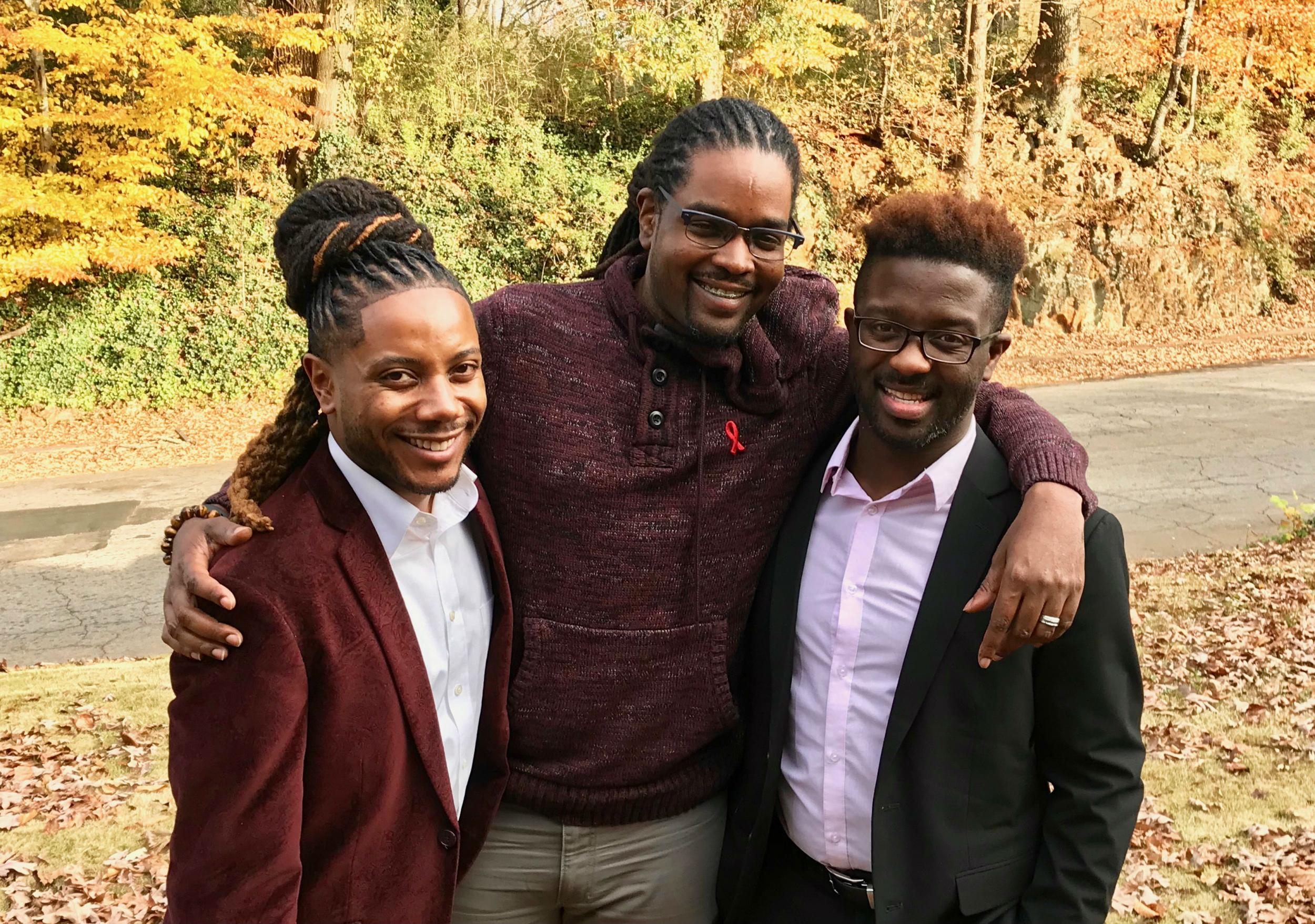 Alfonso Mills, Larry Scott-Walker and Daniel Driffin, who started the Thrive SS group for gay, black men in America’s south