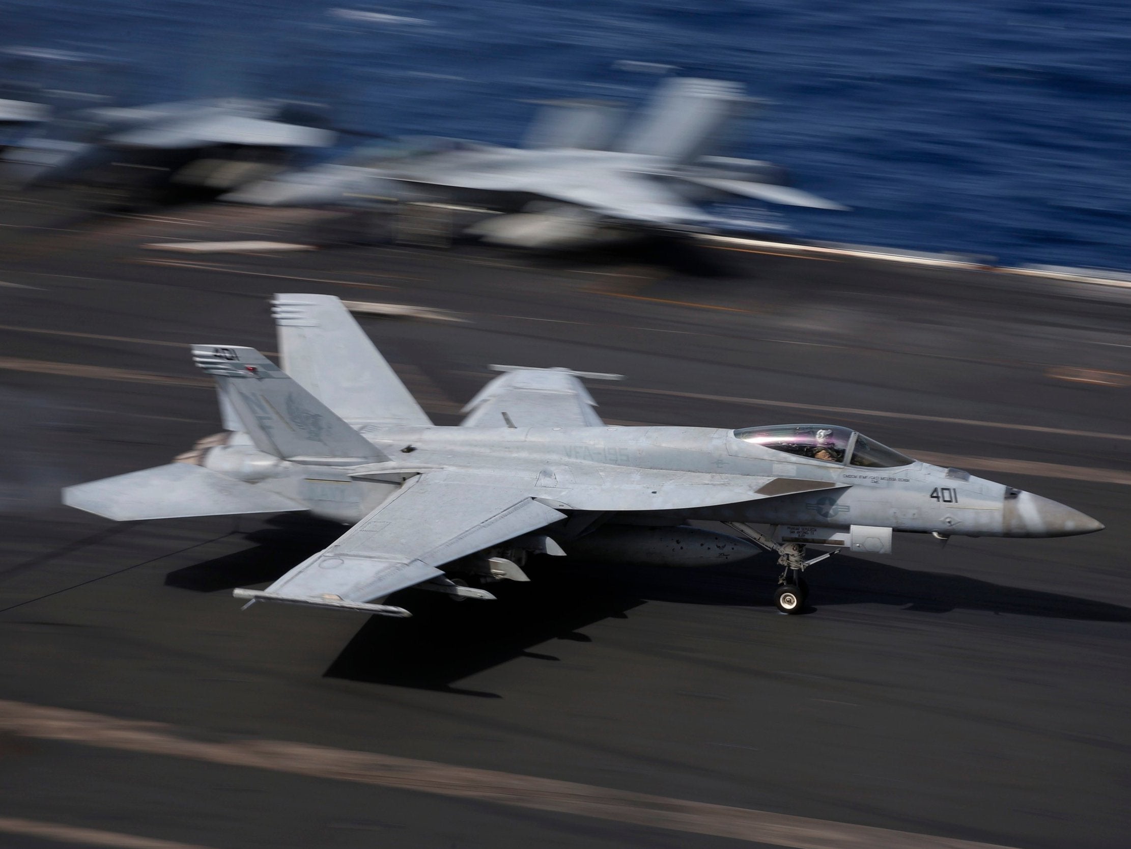 An F/A-18 Super Hornet fighter jet