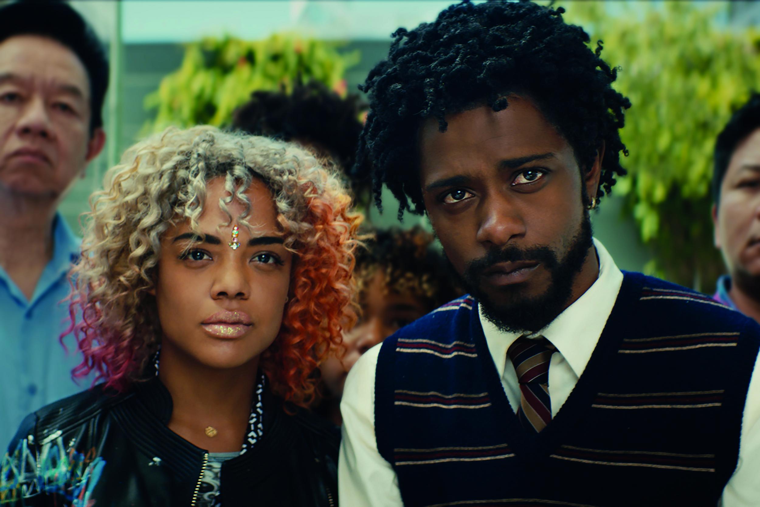 Tessa Thompson and Lakeith Stanfield in ‘Sorry to Bother You’