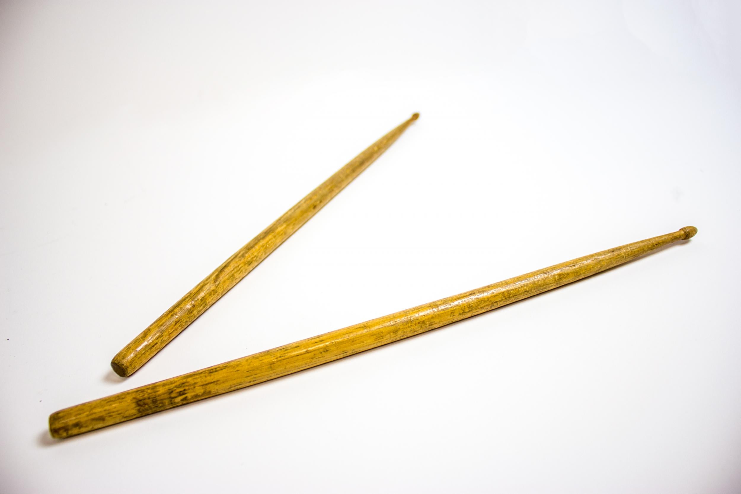 Drumsticks used by Ringo Starr during a Beatles concert in Cleveland on 15 September, 1964. (Rock &amp; Roll Hall of Fame)