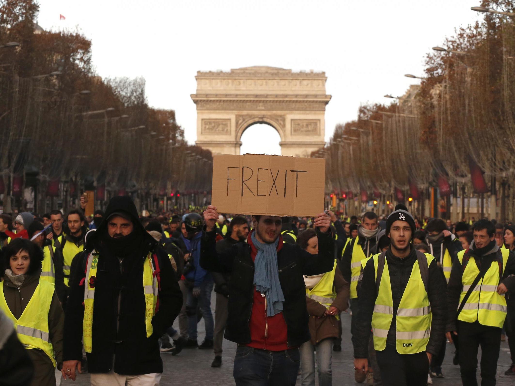 Protesters march in central Paris on Saturday