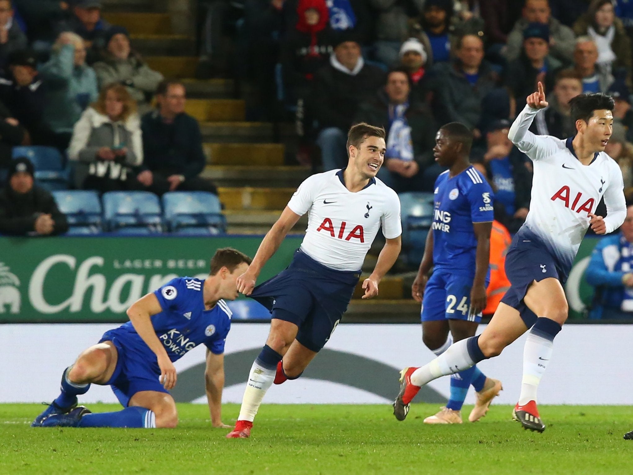 Son Heung-min peels away to celebrate