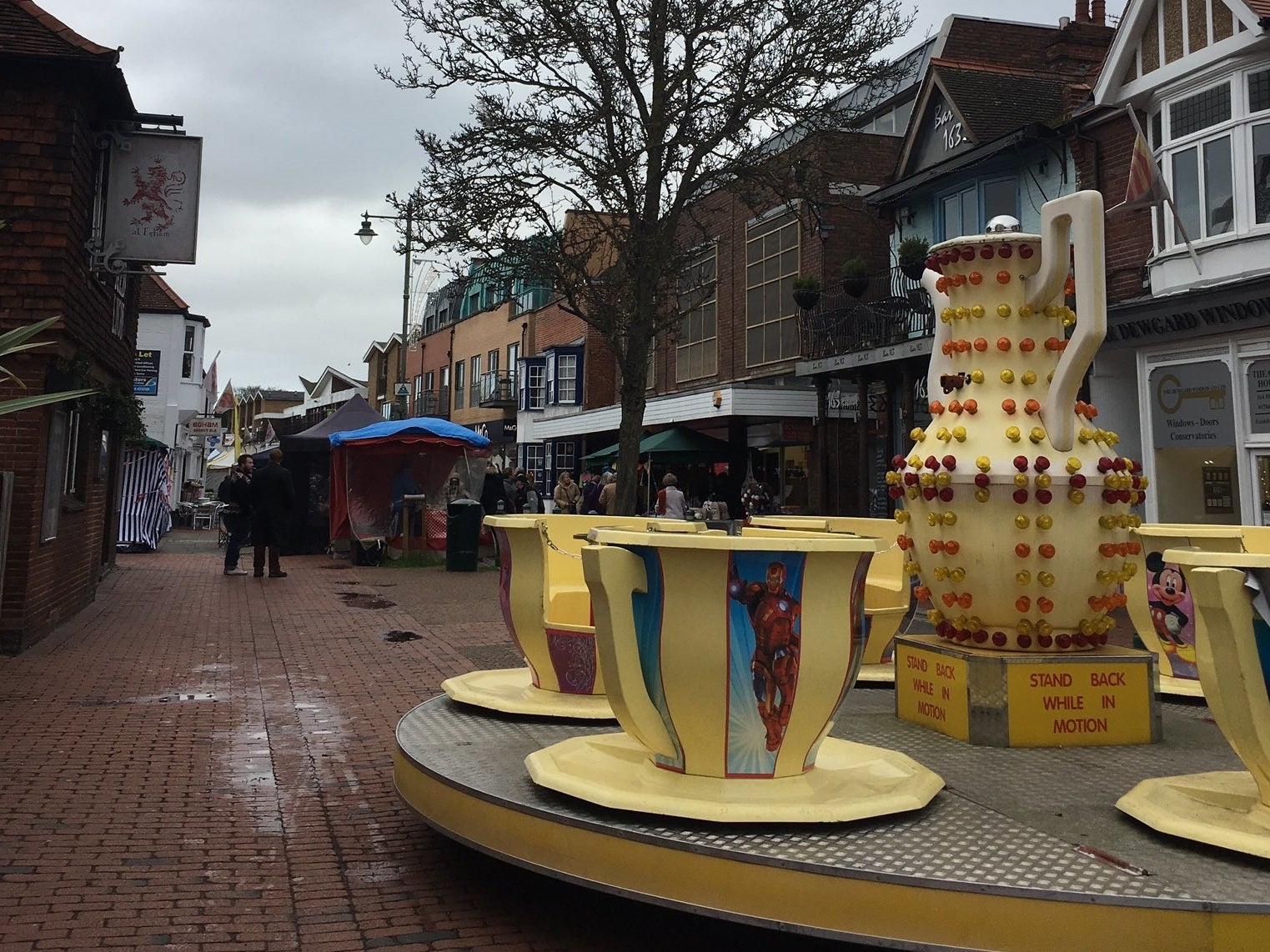 The girl was visiting the fair in Egham town centre with her family