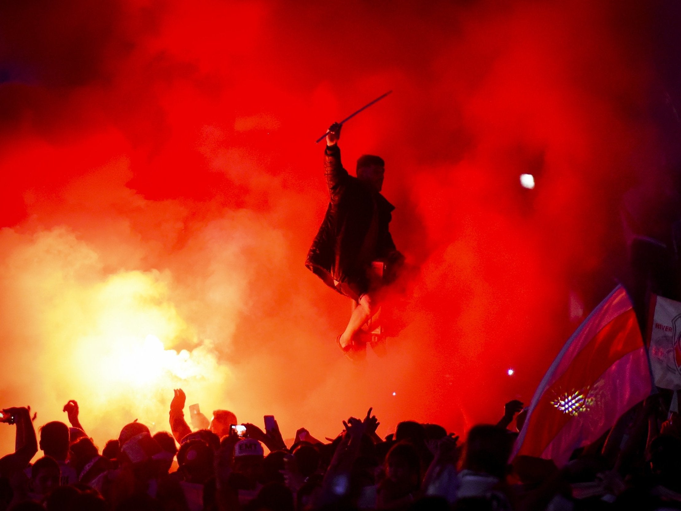 River Plate fans celebrated inside the Bernabeu long after the final whistle