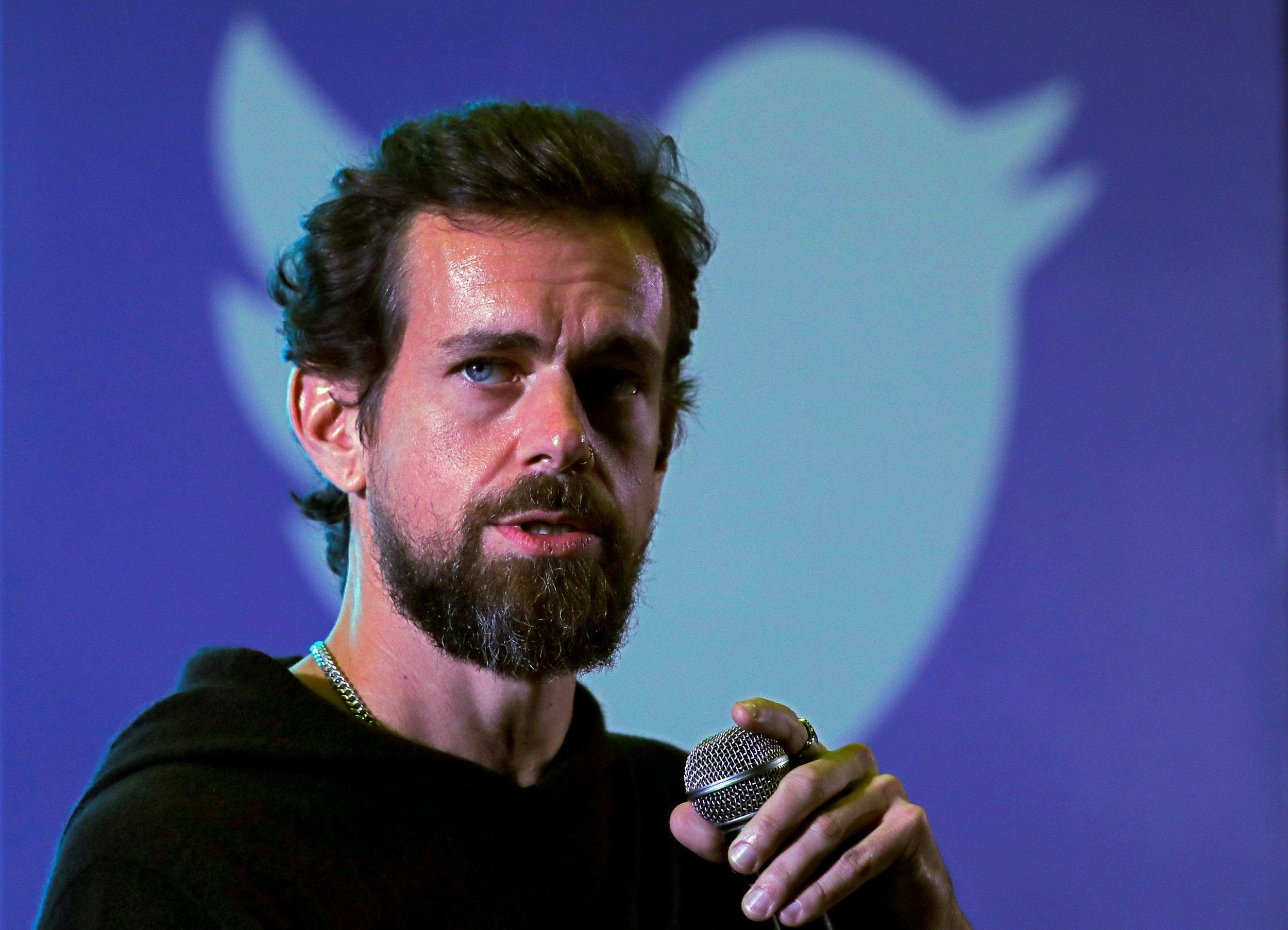 Twitter CEO Jack Dorsey addresses students during a town hall at the Indian Institute of Technology (IIT) in New Delhi, India