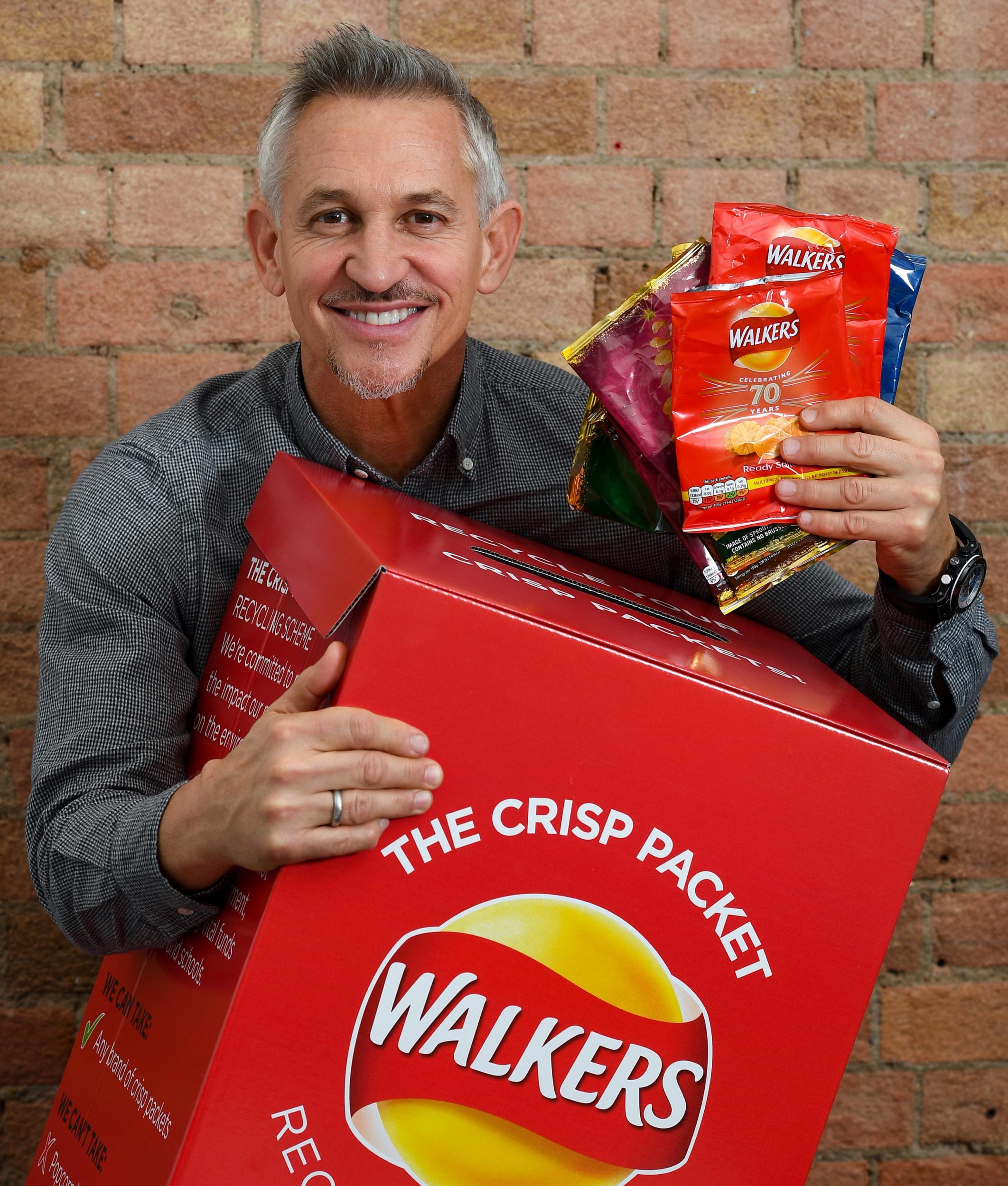 Walkers brand ambassador Gary Lineker is supporting the recycling scheme