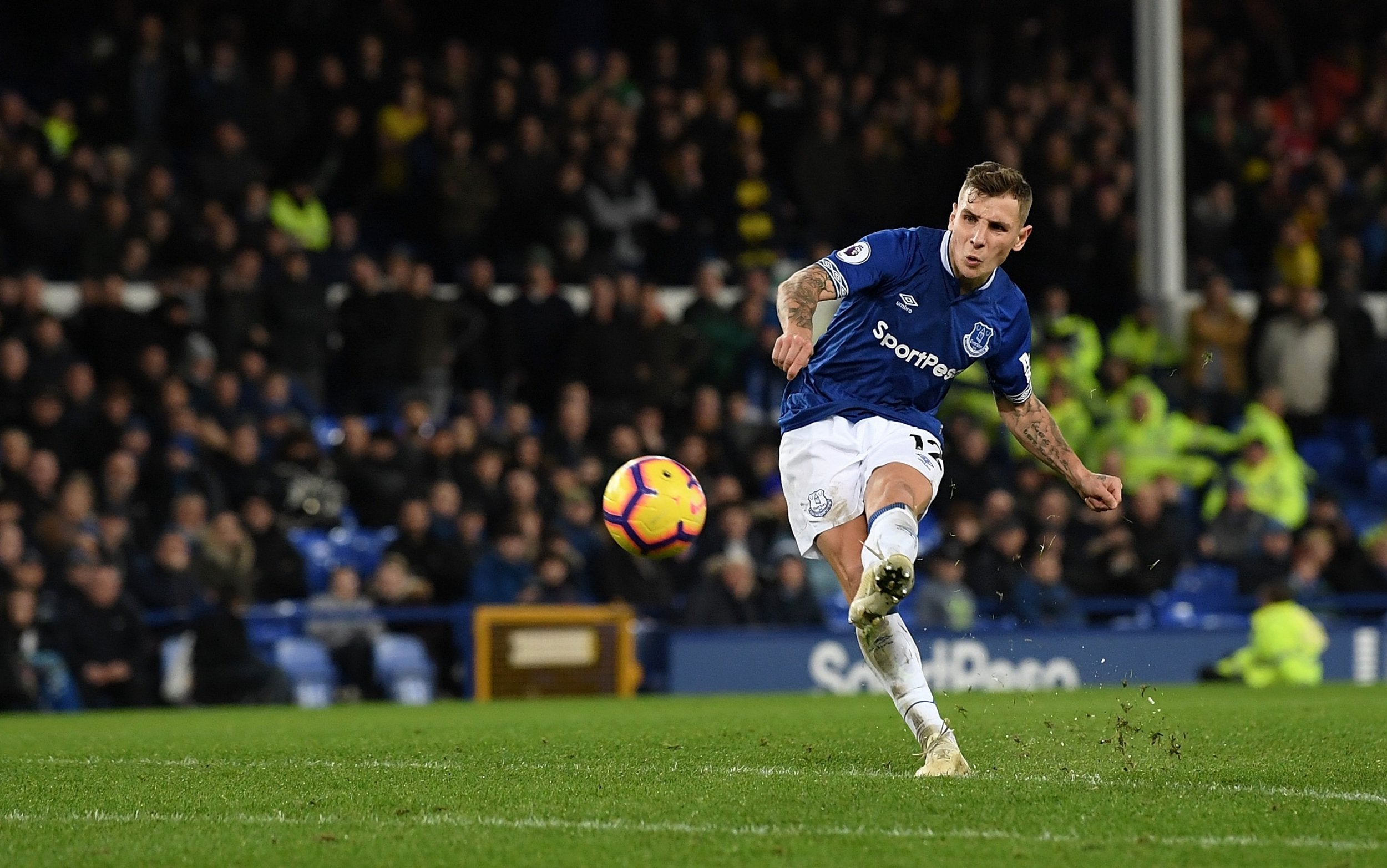 Digne denied Watford victory at Goodison Park with almost the last kick of the match