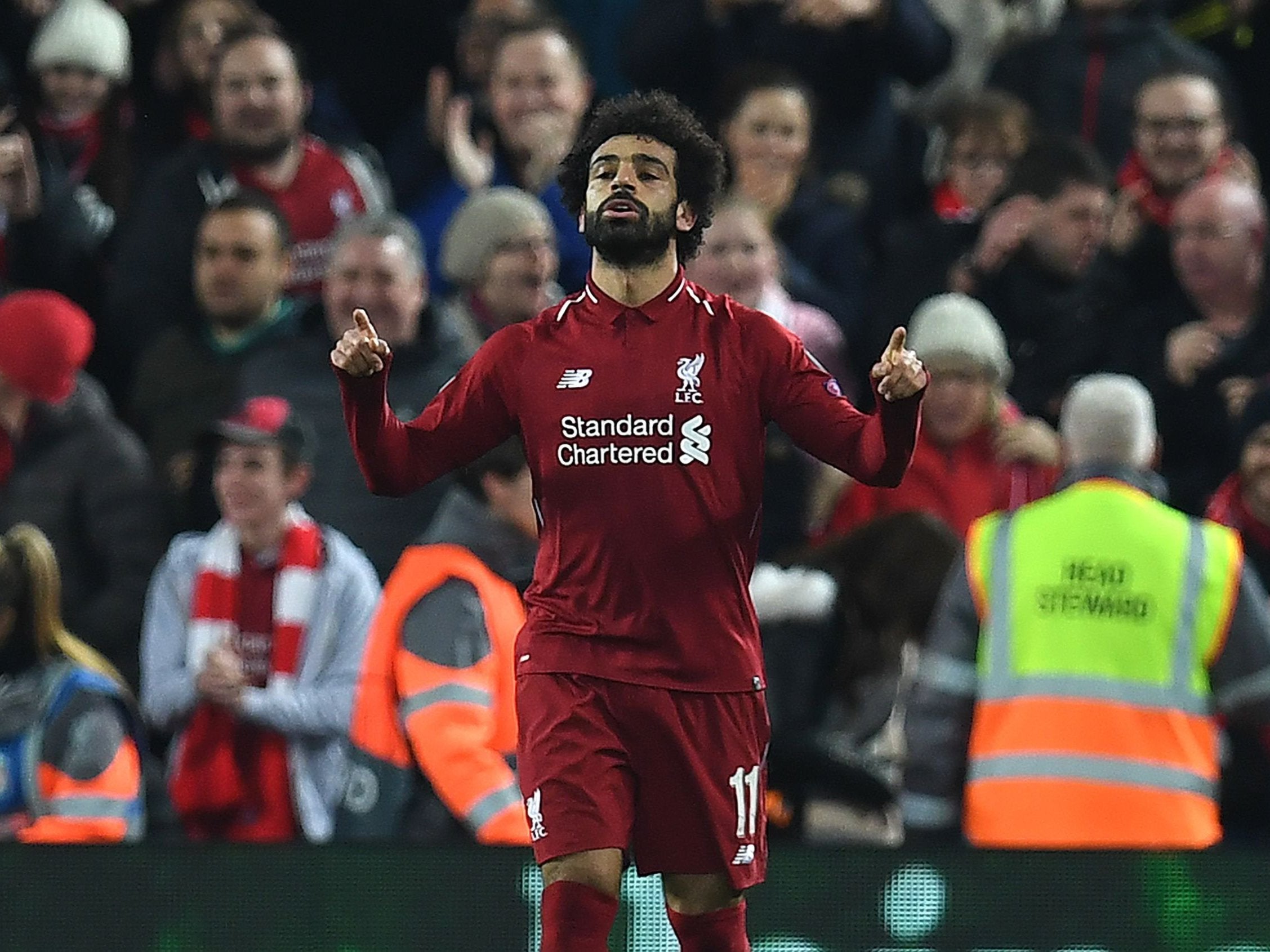 Salah scored a hat-trick against Bournemouth last weekend (AFP/Getty)