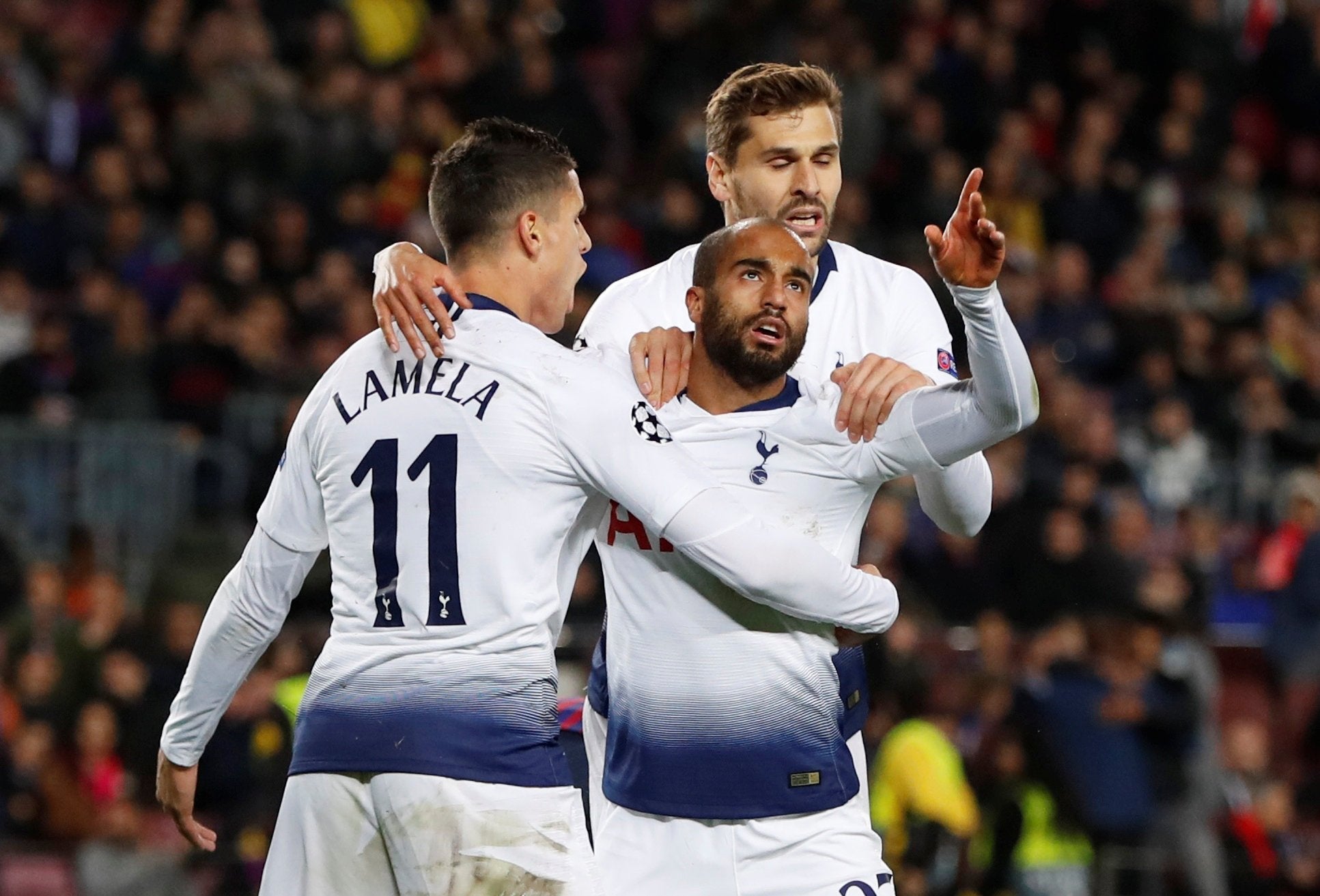 Lucas Moura celebrates after scoring the decisive goal