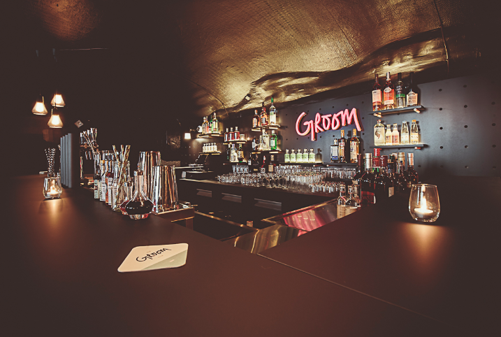 Groom is a swanky cocktail bar staffed by mixologists