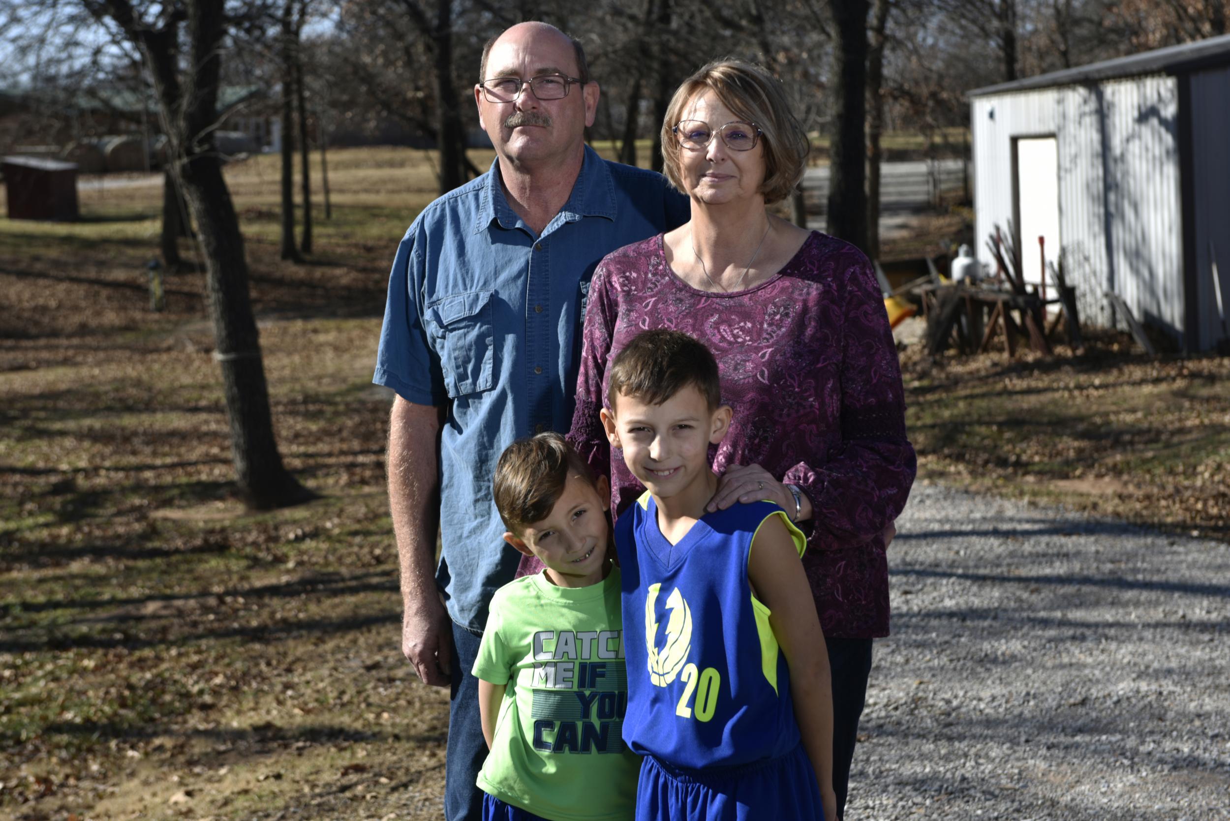 Carolyn Parnell and her husband Don have raised their grandsons Austin, left, and Easton in Norman, Oklahoma, since their mother’s death in 2016