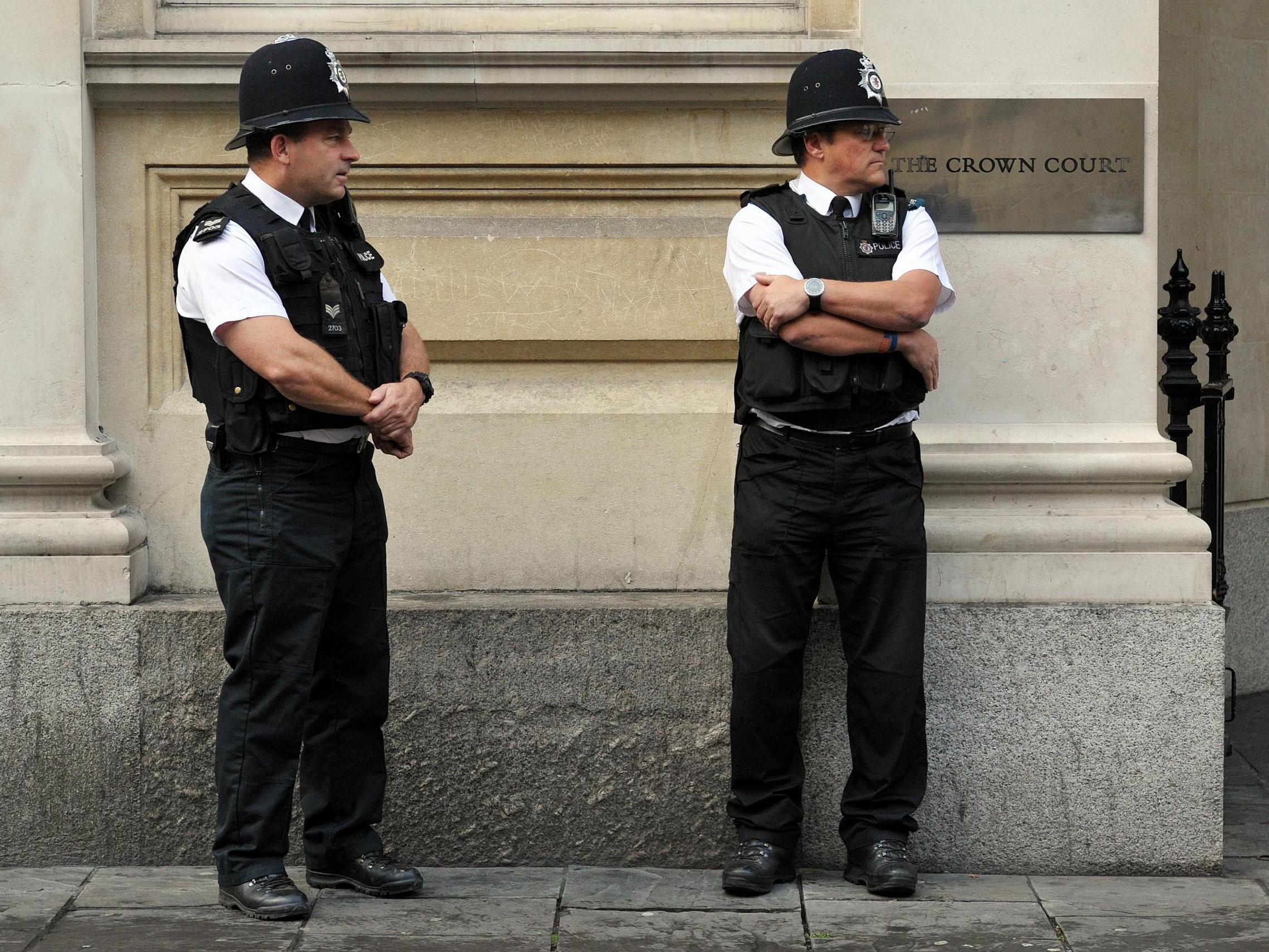 Police outside Bristol Crown Court