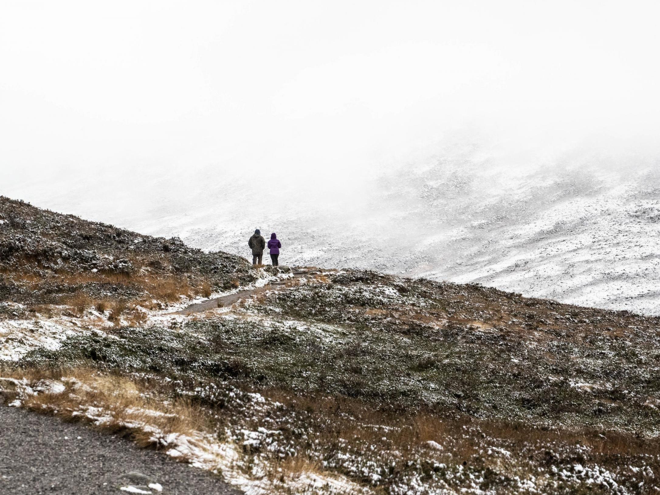 Early winter snow on the Cairngorms in Scotland