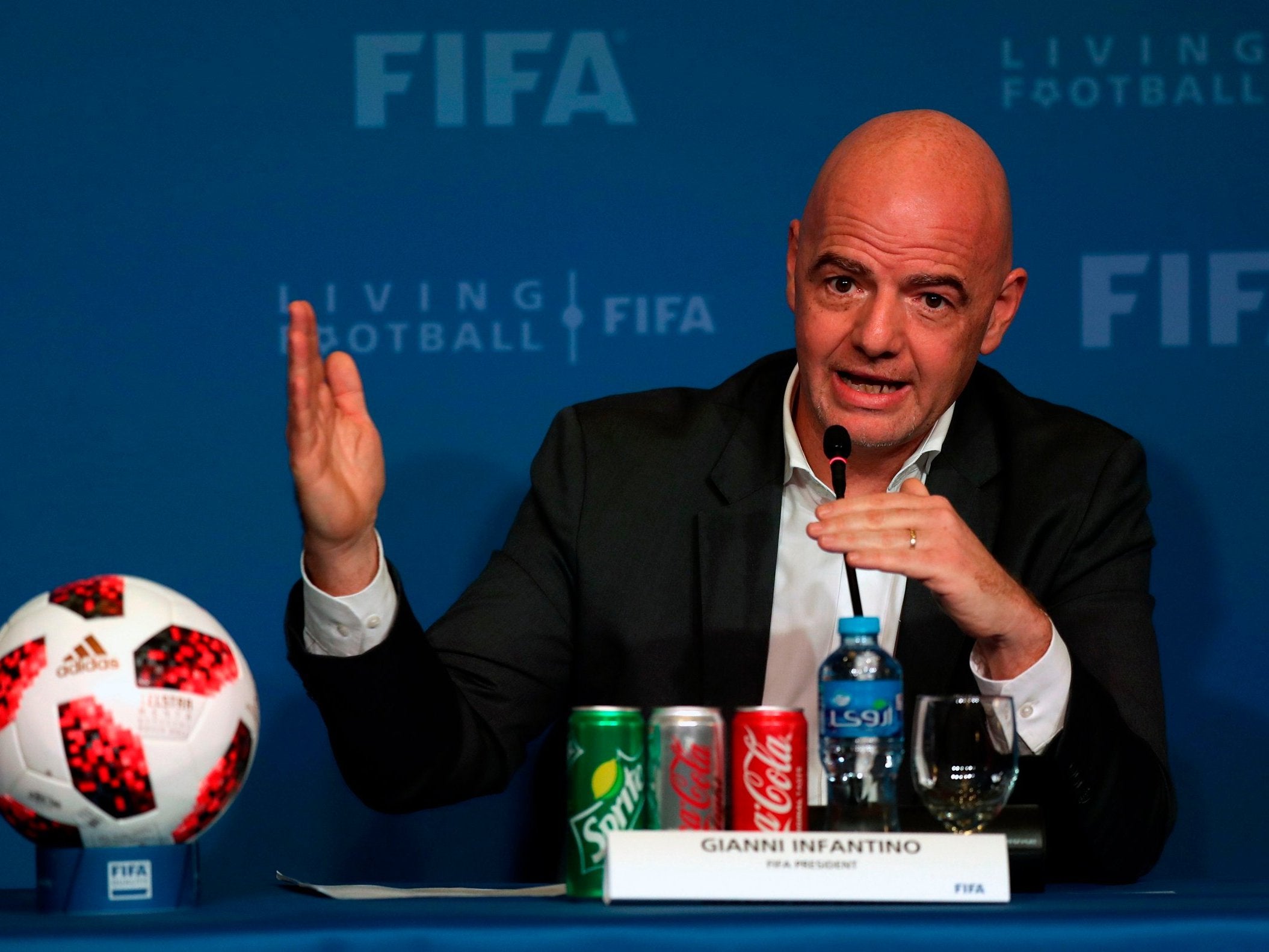 Gianni Infantino was addressing a press conference in Doha, Qatar