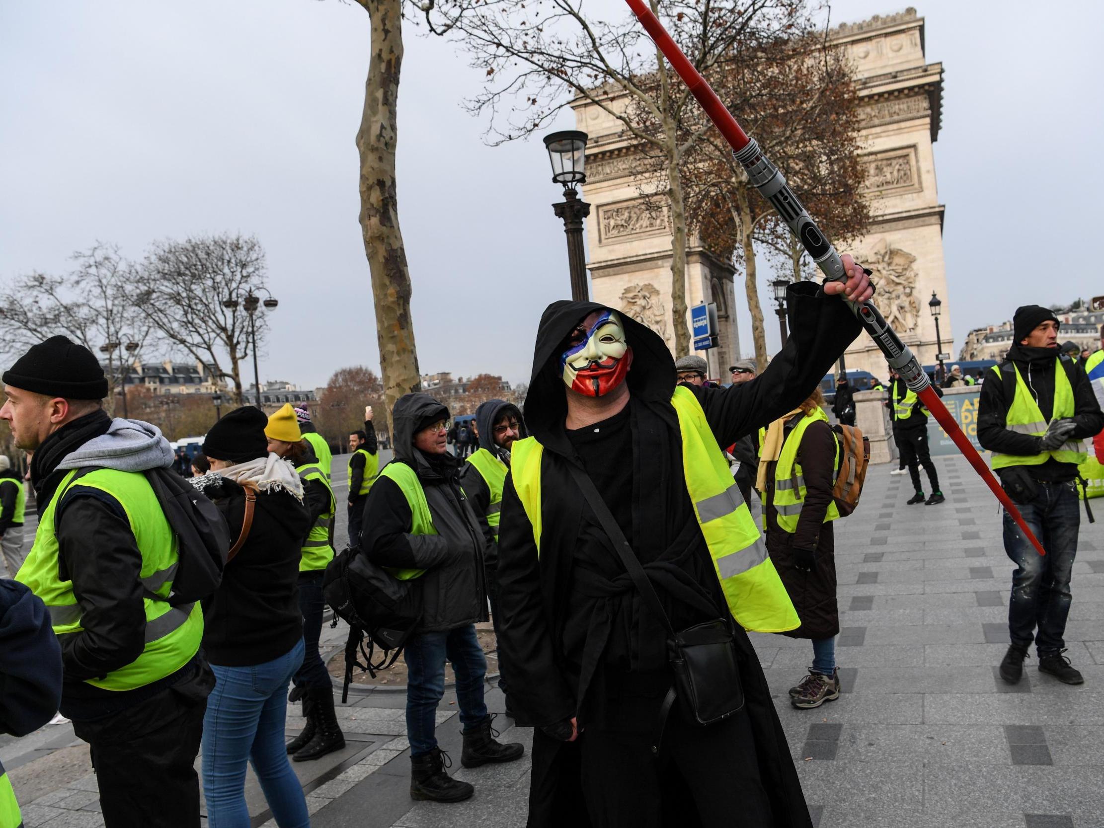 A yellow vest protester