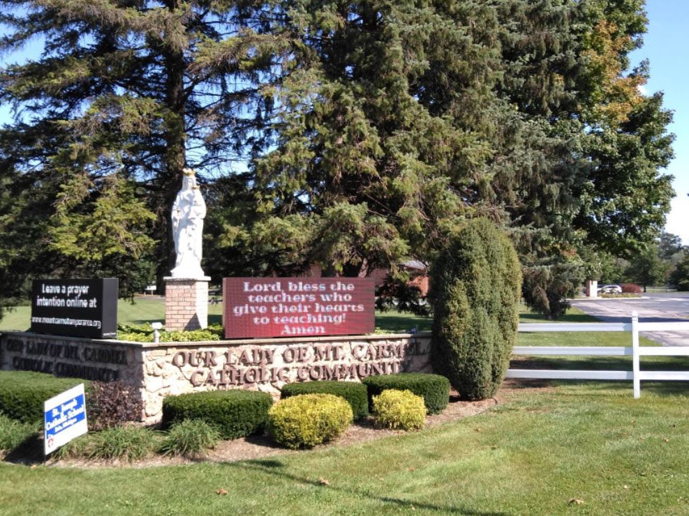 Our Lady of Mount Carmel Church in Temperance where the service took place