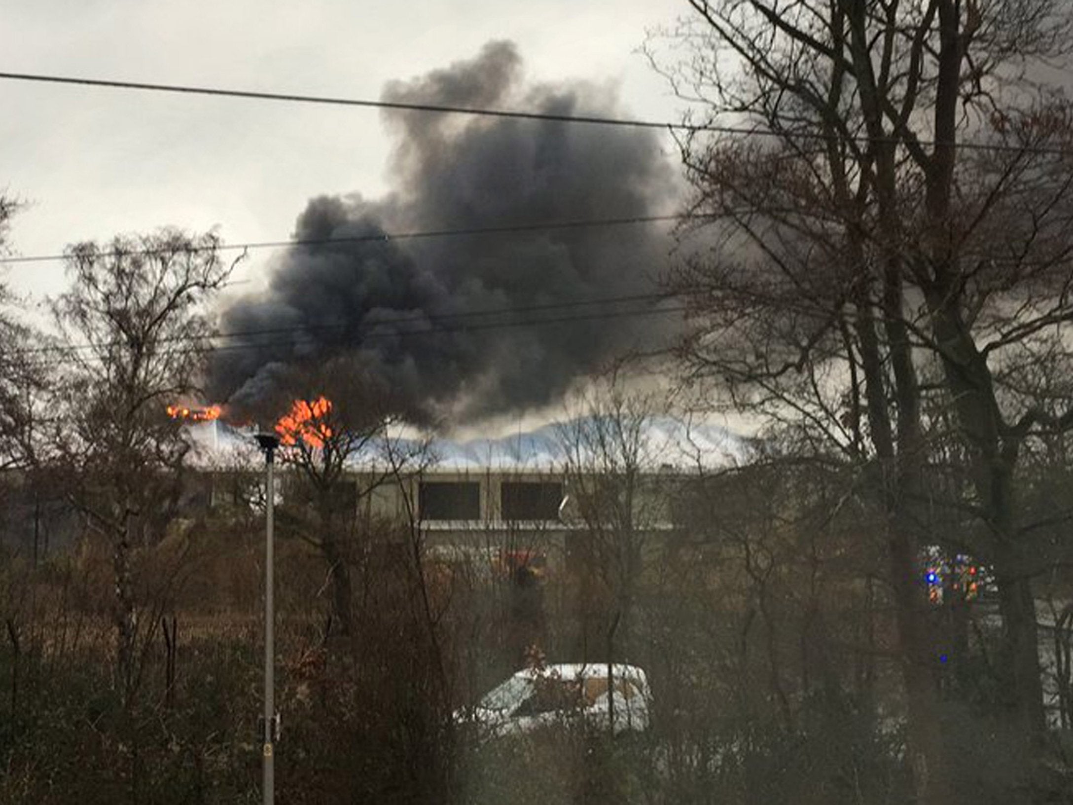 Visitors were evacuated from Chester Zoo after a fire broke out in the Monsoon Forest habitat area 15 December, 2018.