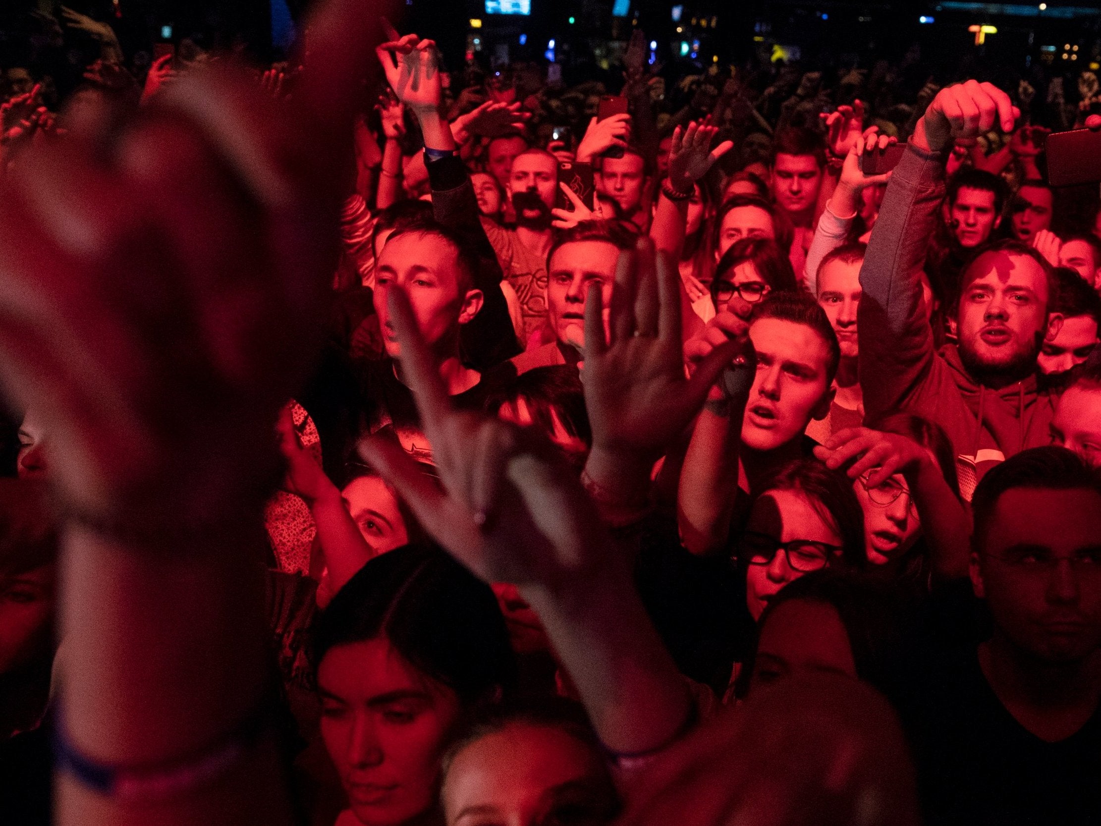 Fans at a concert in support of rapper Husky, in Moscow in November