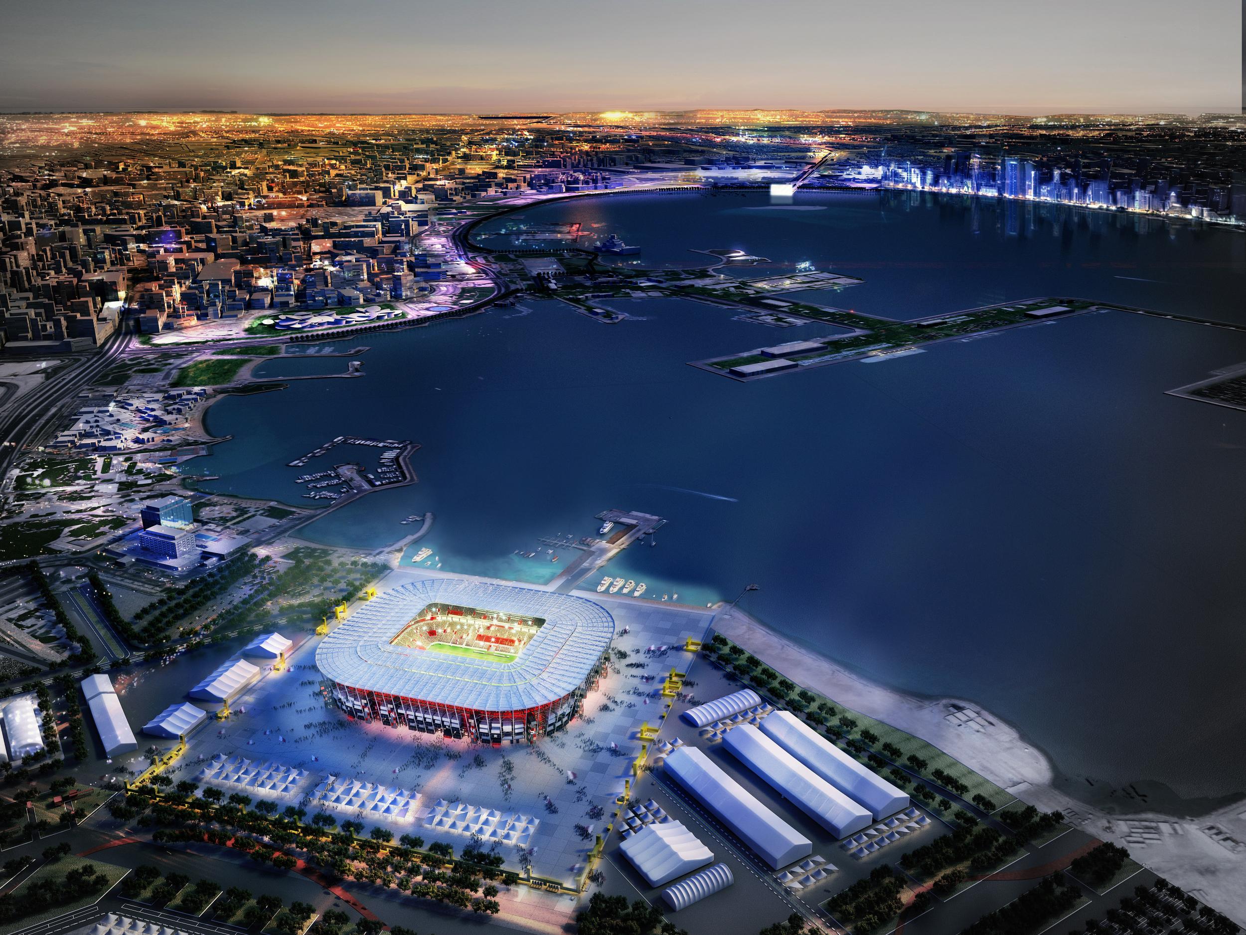 An artist’s impression of the Ras Abu Aboud Stadium in Doha