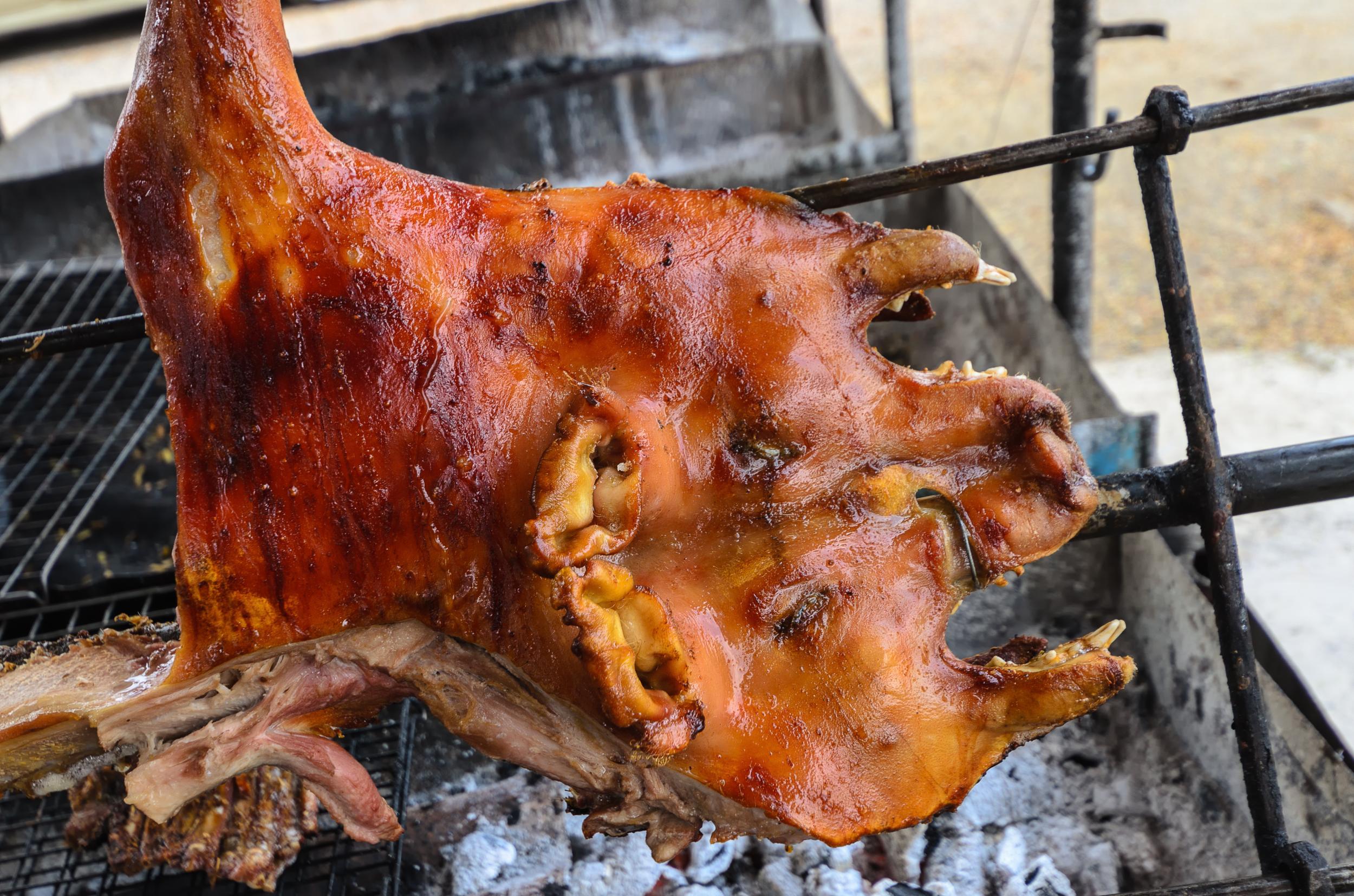 Suckling pig is served in Puerto Rico