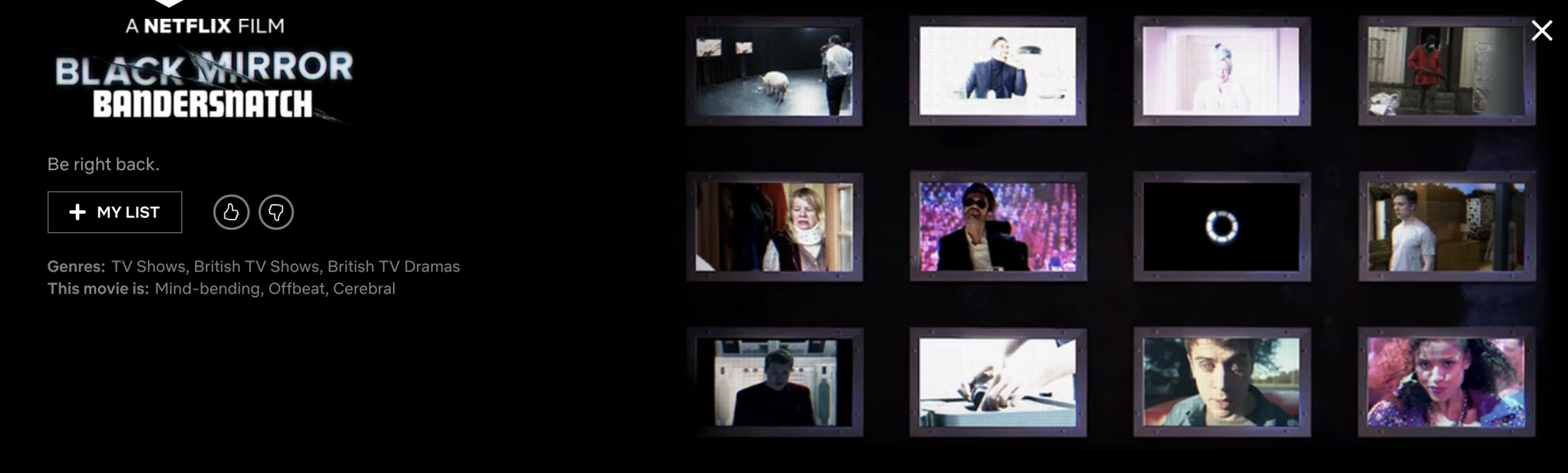 A search for the word “Bandersnatch“ on Netflix brings up a title card for what is presented as “a Netflix film”.