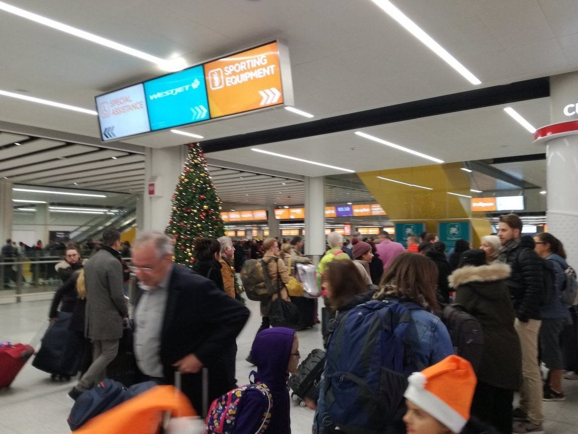 Passengers at Gatwick on Thursday morning