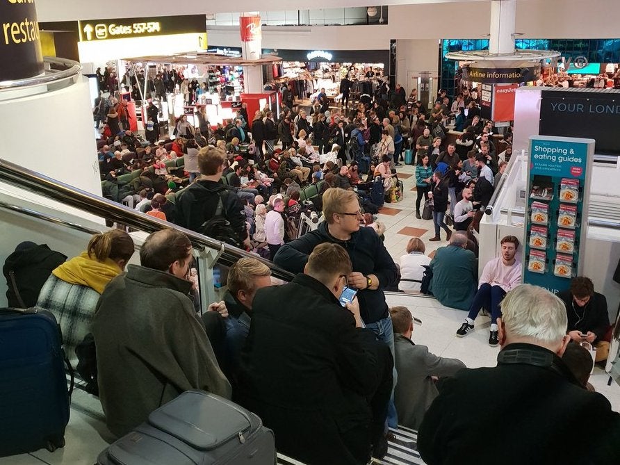 Passengers at Gatwick on Thursday morning