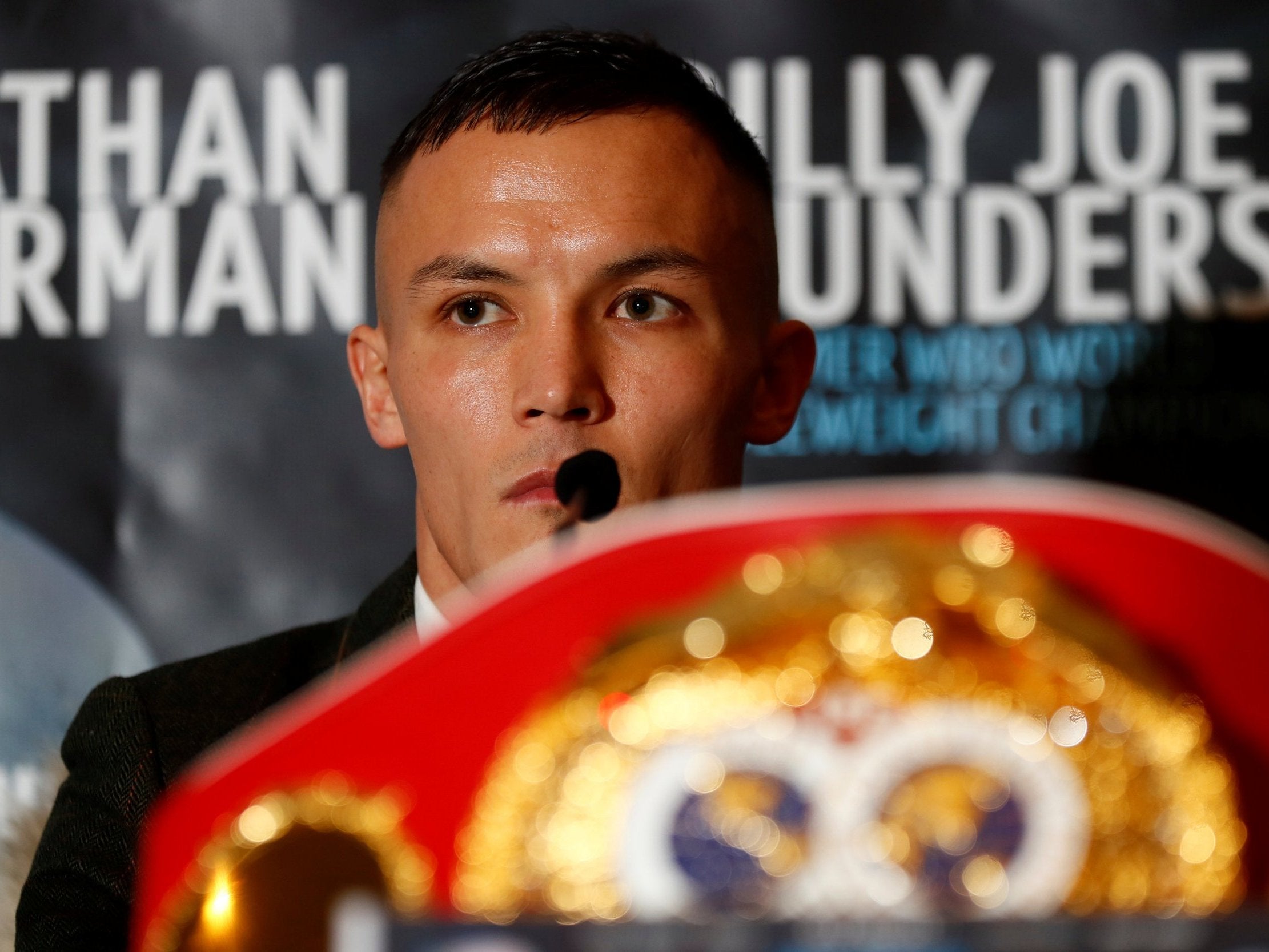 Josh Warrington during the press conference