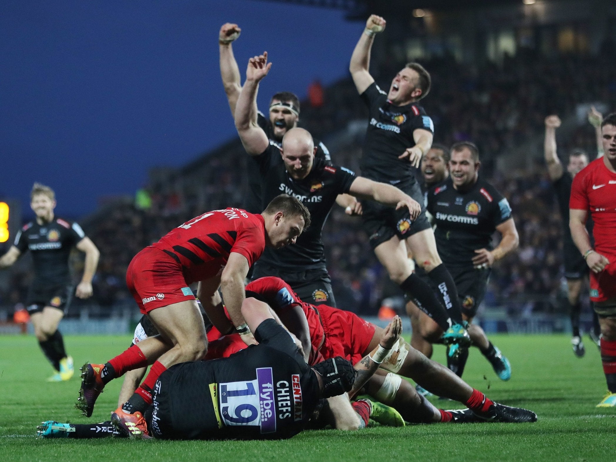 Tries from Cowan-Dickie, Williams and Kvesic see Exeter move three points clear at the top of the table